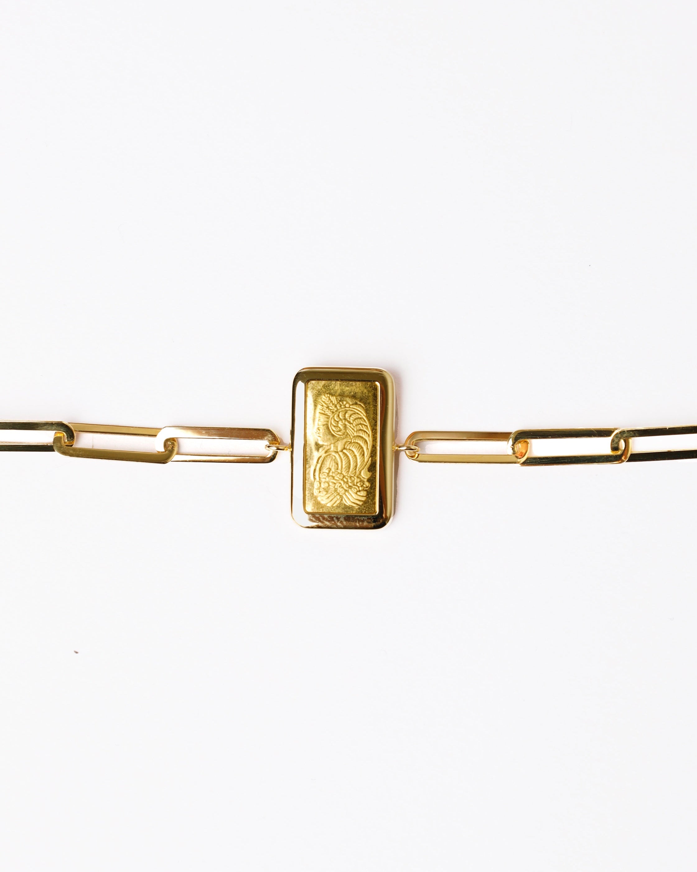 Paperclip Gold Bar Bracelet