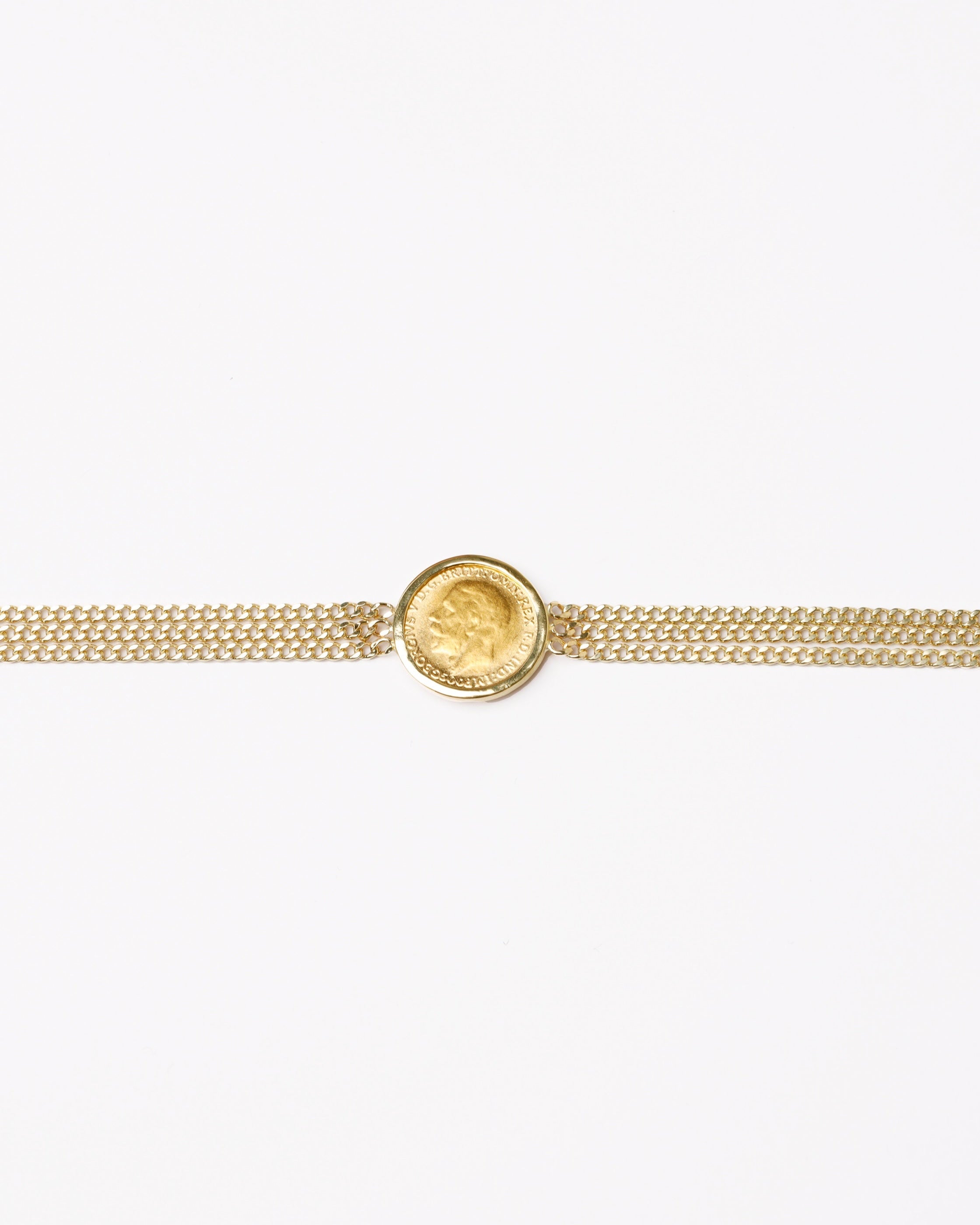 Triple Curb Chain Lira Bracelet