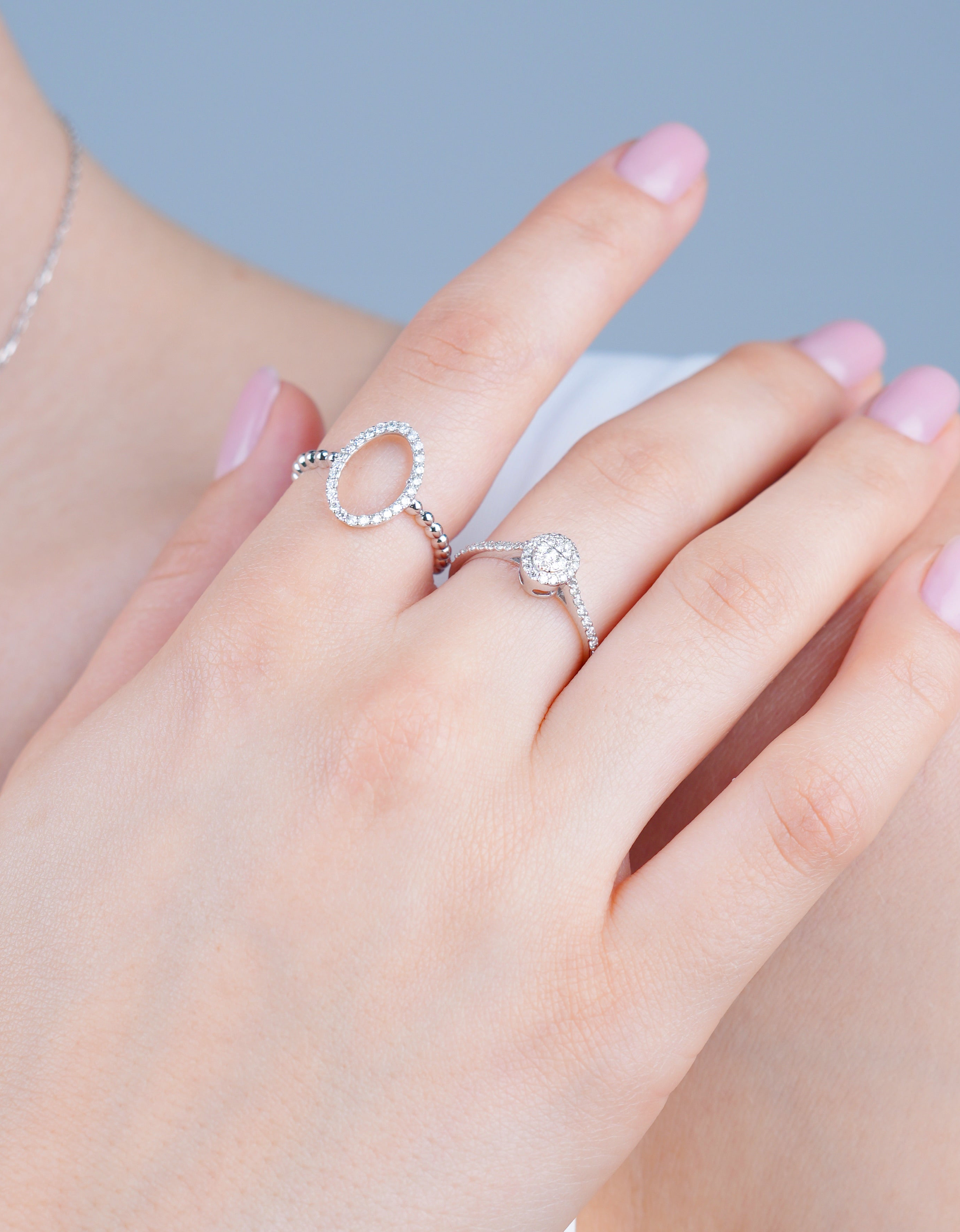 Oval Diamond Stackable Ring