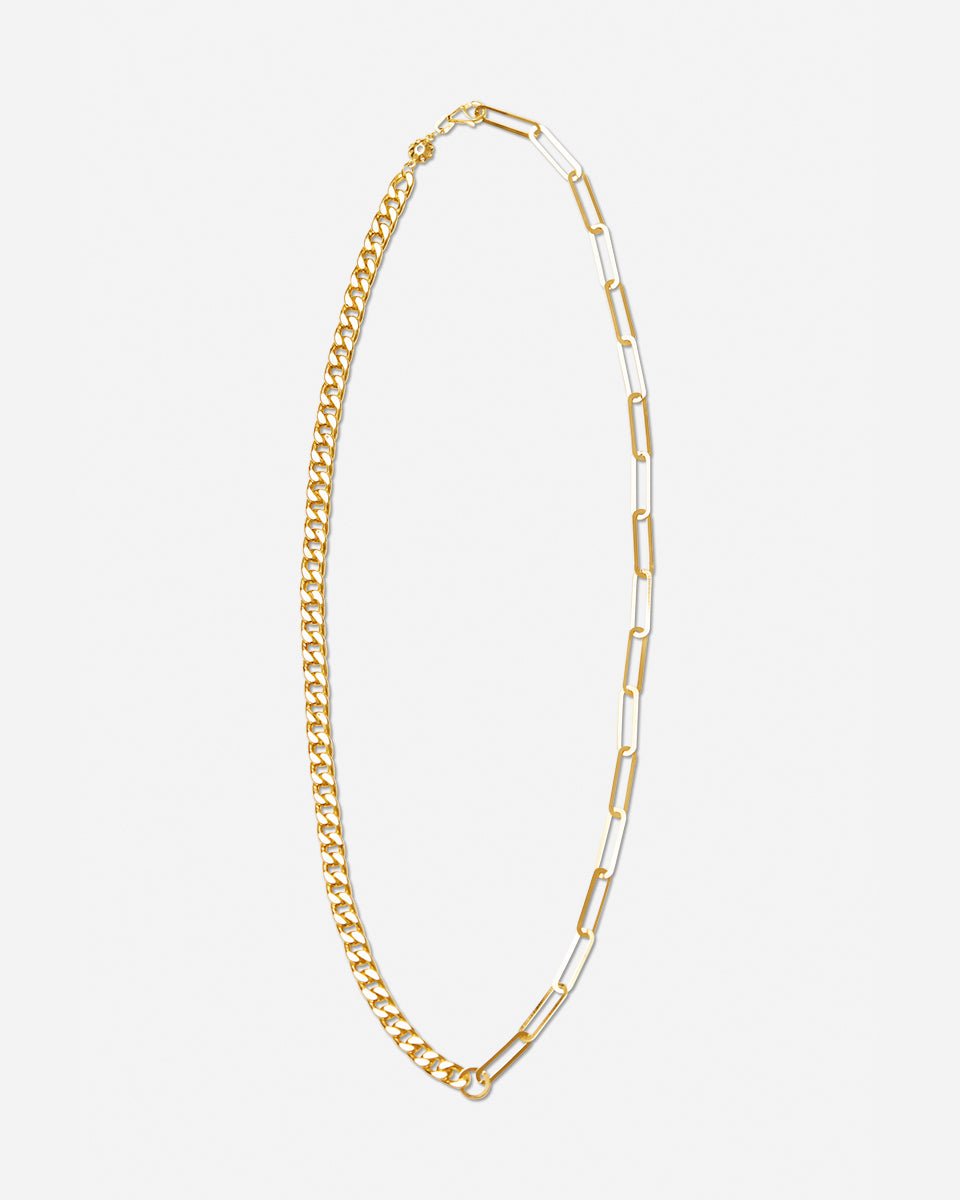 Chain Paperclip Set ( Necklace + Bracelet ) - Aurel Gold