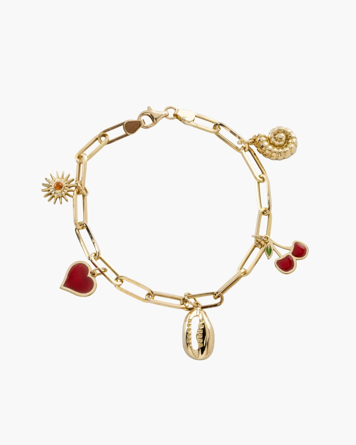 Charms Link Bracelet - Aurel Gold