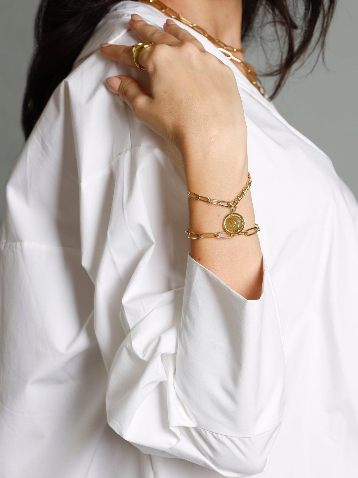 Dangling Lira bracelet - Aurel Gold