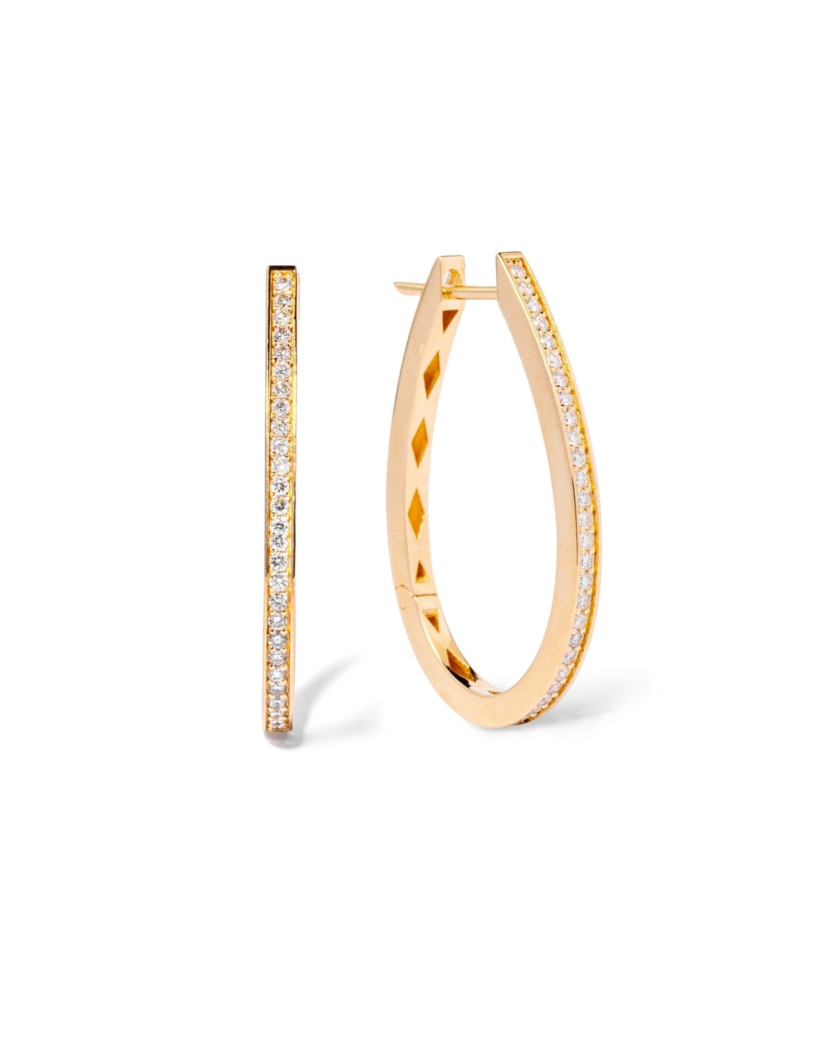 Diamond Huggies Hoops - Aurel Gold