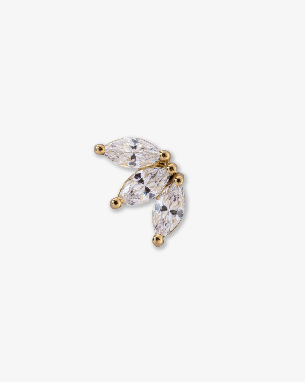 Diamond Triple Marquise Stud - Aurel Gold