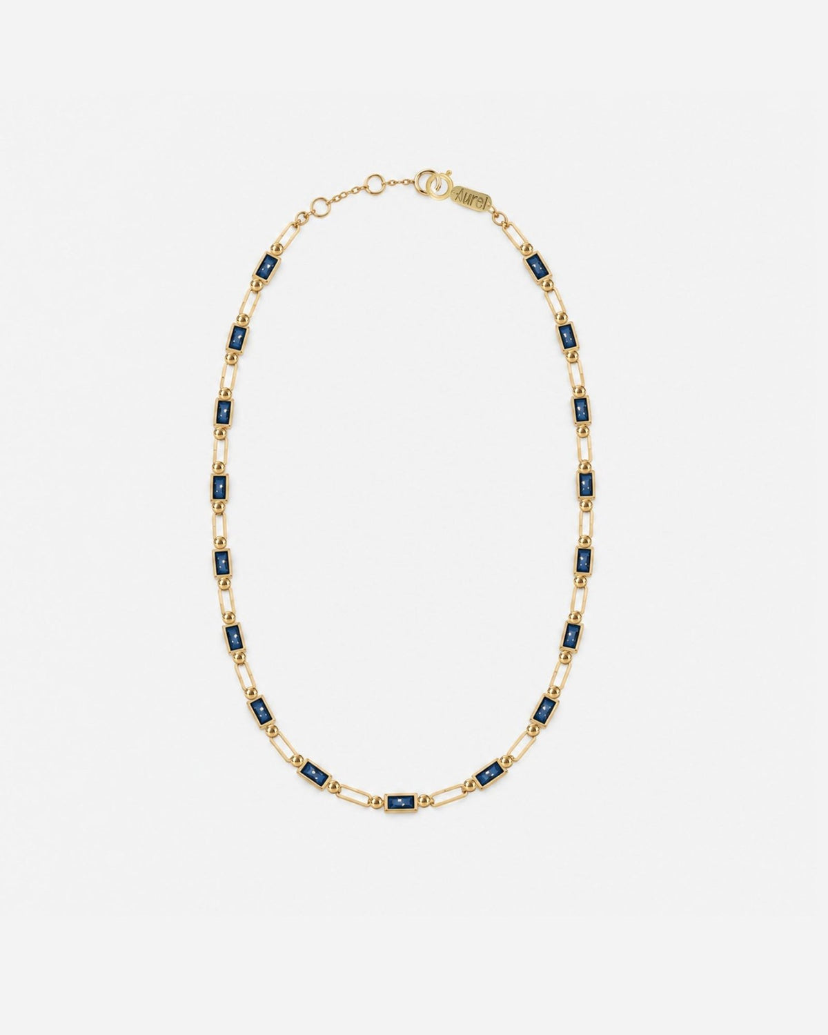 Enamel Necklace - Lapis - Aurel Gold