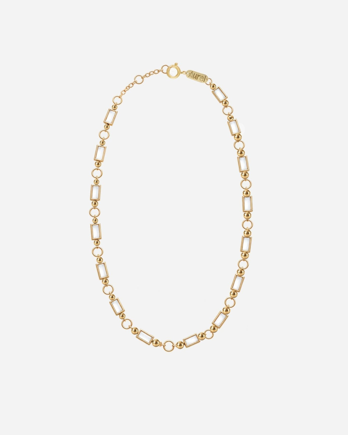 Enamel Necklace - Mother of Pearl - Aurel Gold
