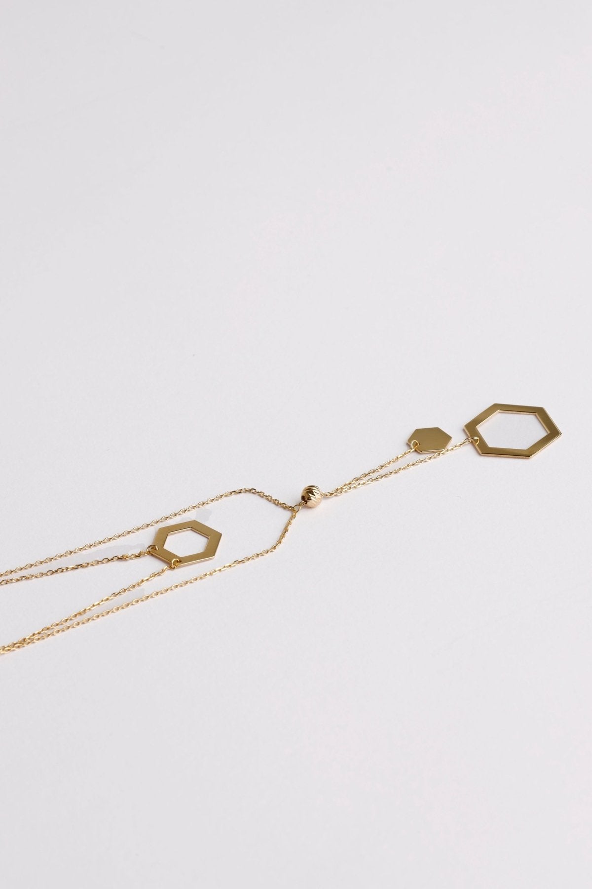 Hexagon Layered Necklace - Aurel Gold