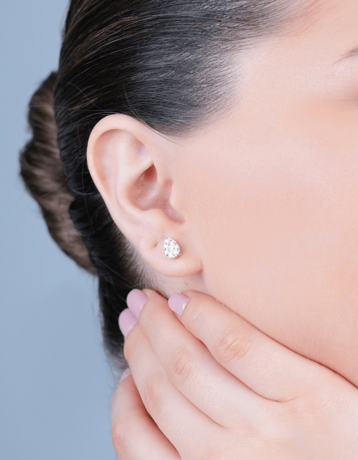 Large Pear Shape Illusion Diamond Earrings - Aurel Gold