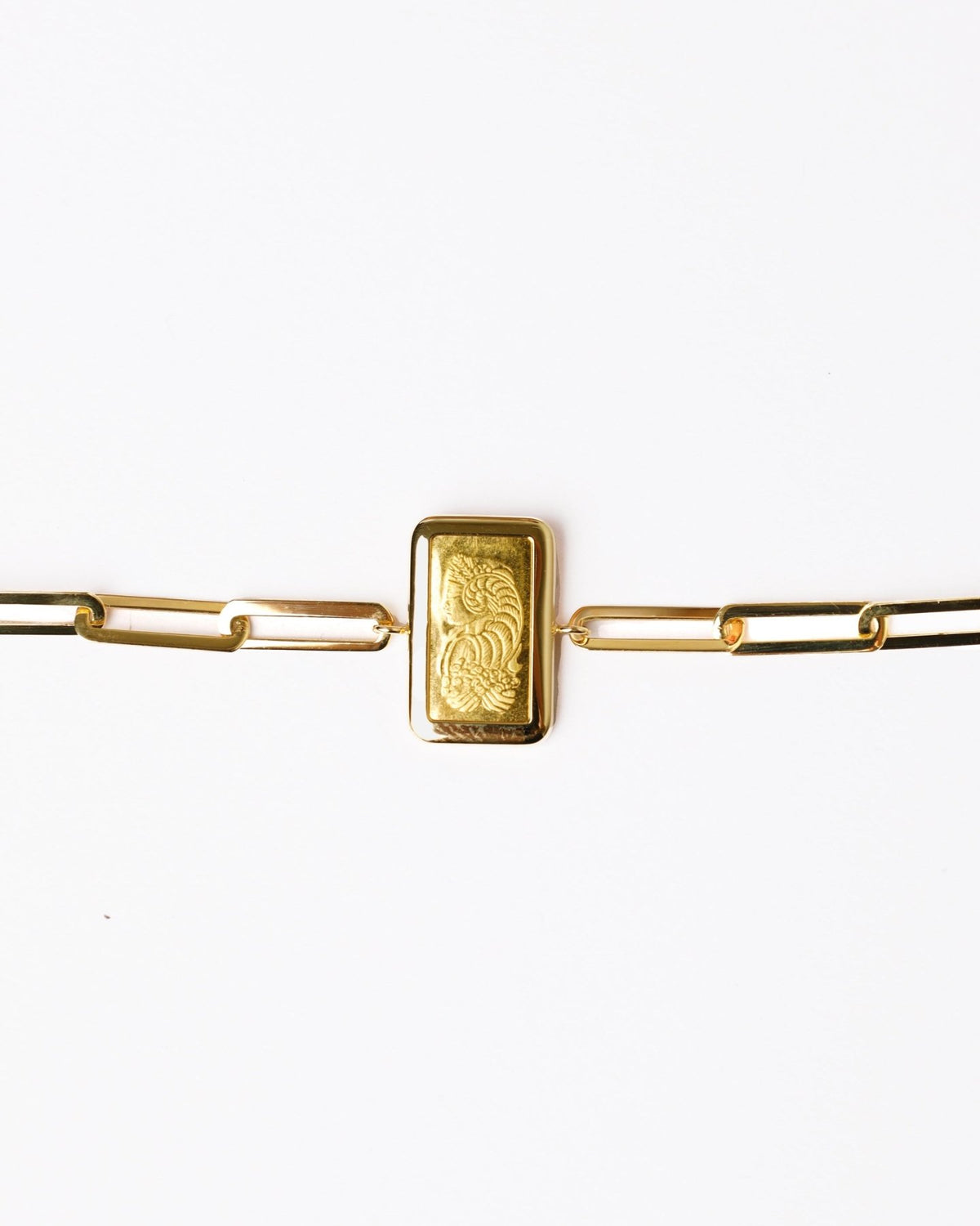 Paperclip Gold Bar Bracelet - Aurel Gold