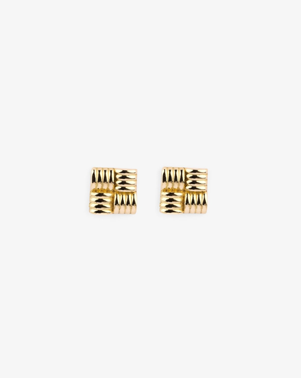 Puffy Square Earrings - Aurel Gold