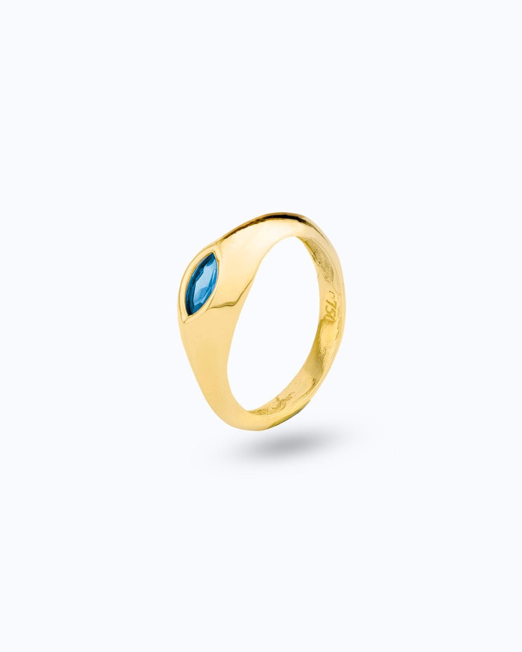 Sleek Marquise Ring - Blue Topaz - Aurel Gold