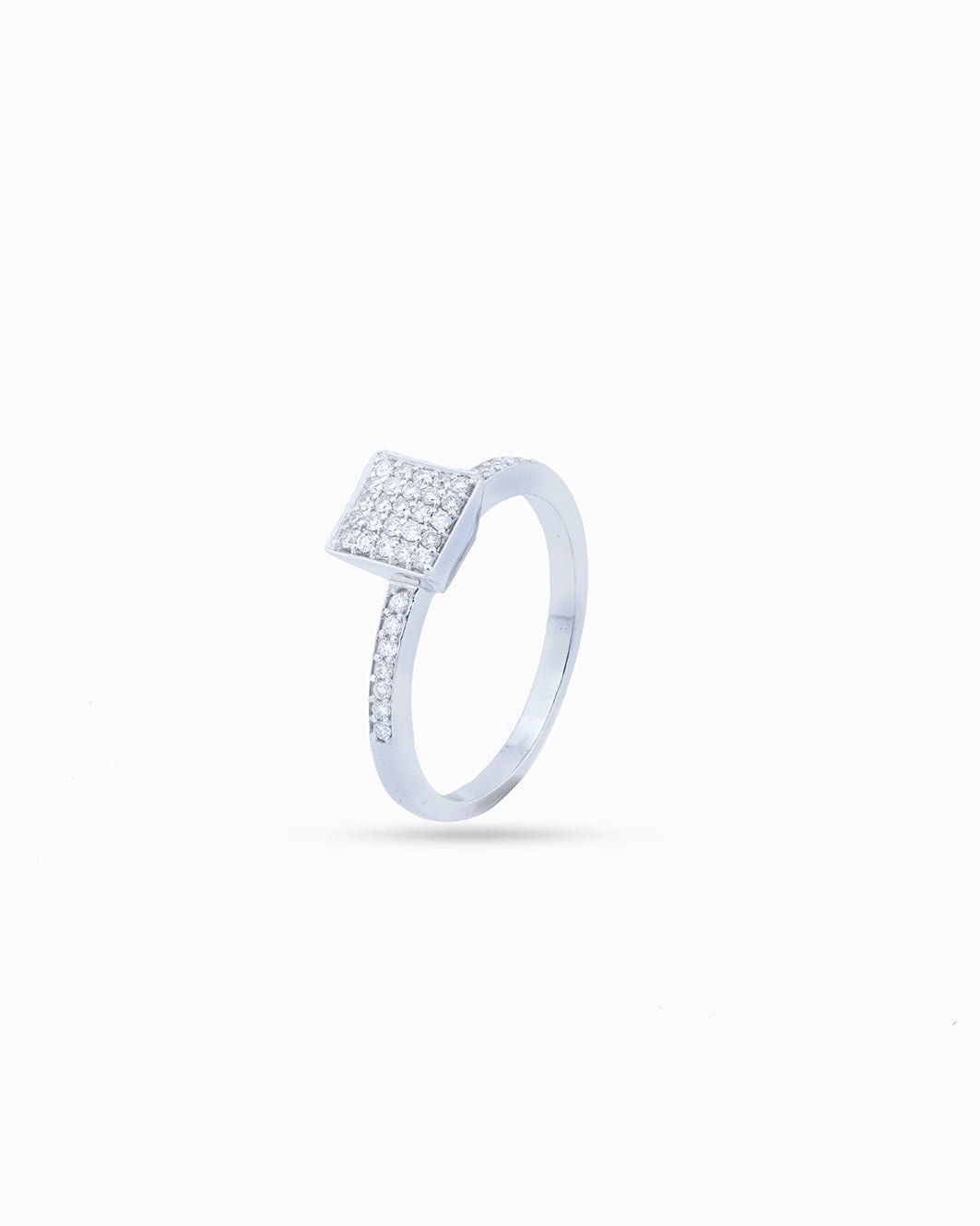 Square Pavé Stackable Ring - Aurel Gold