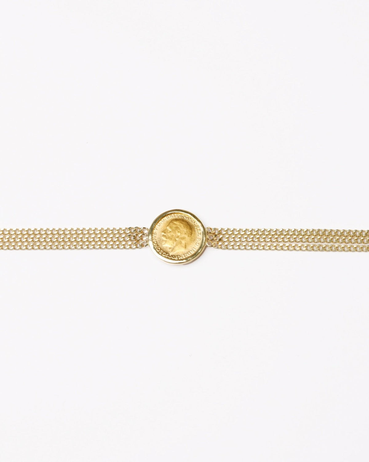 Triple Curb Chain Lira Bracelet - Aurel Gold