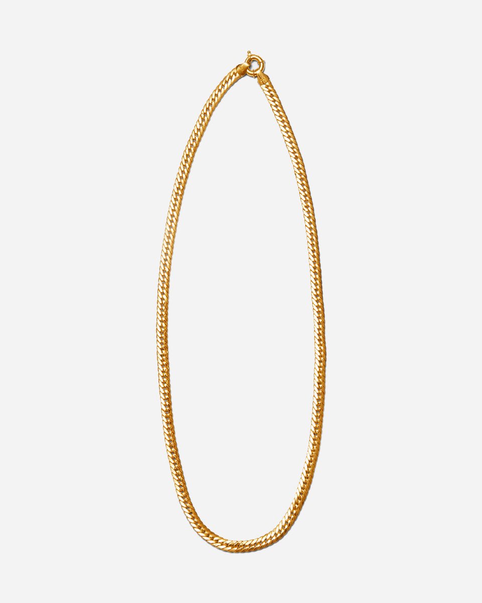 Bold Curb Snake Necklace - Aurel Gold