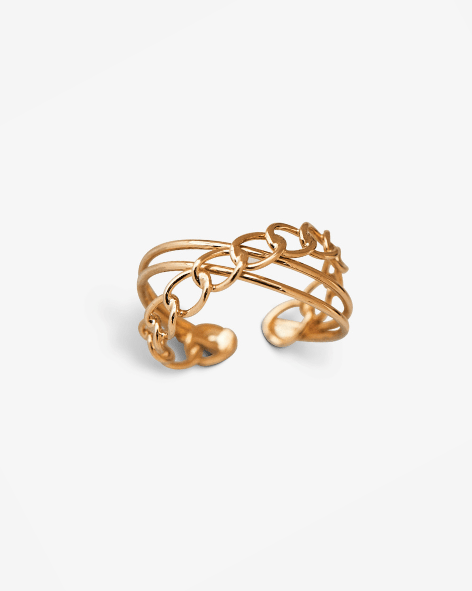 Double X Chain Ring - Aurel Gold