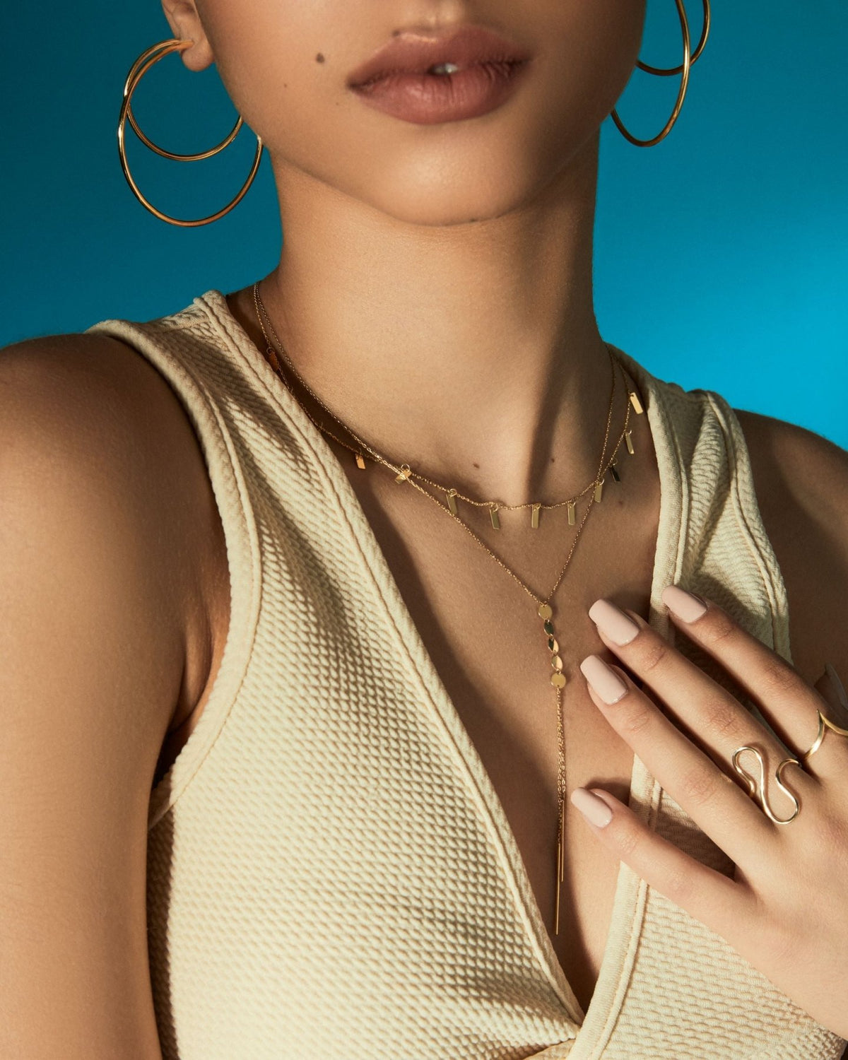 Drop Sticks Necklace - Aurel Gold