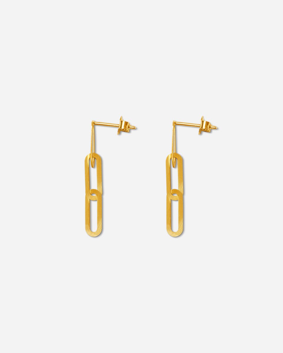 Paperclip Earrings - Aurel Gold