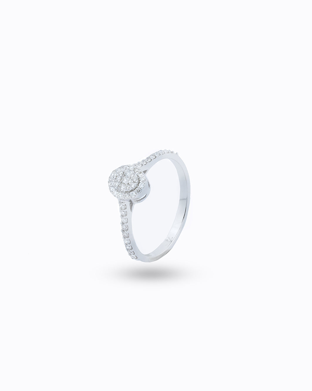 Round + Pavé Diamond Ring