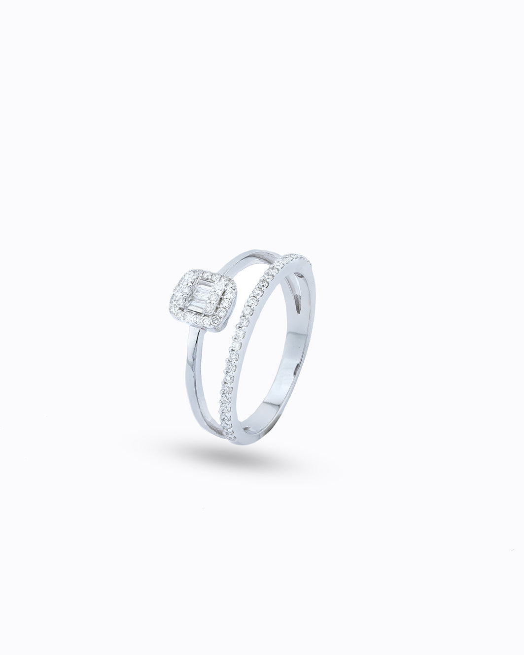 Baguette + Pavé Diamond Ring