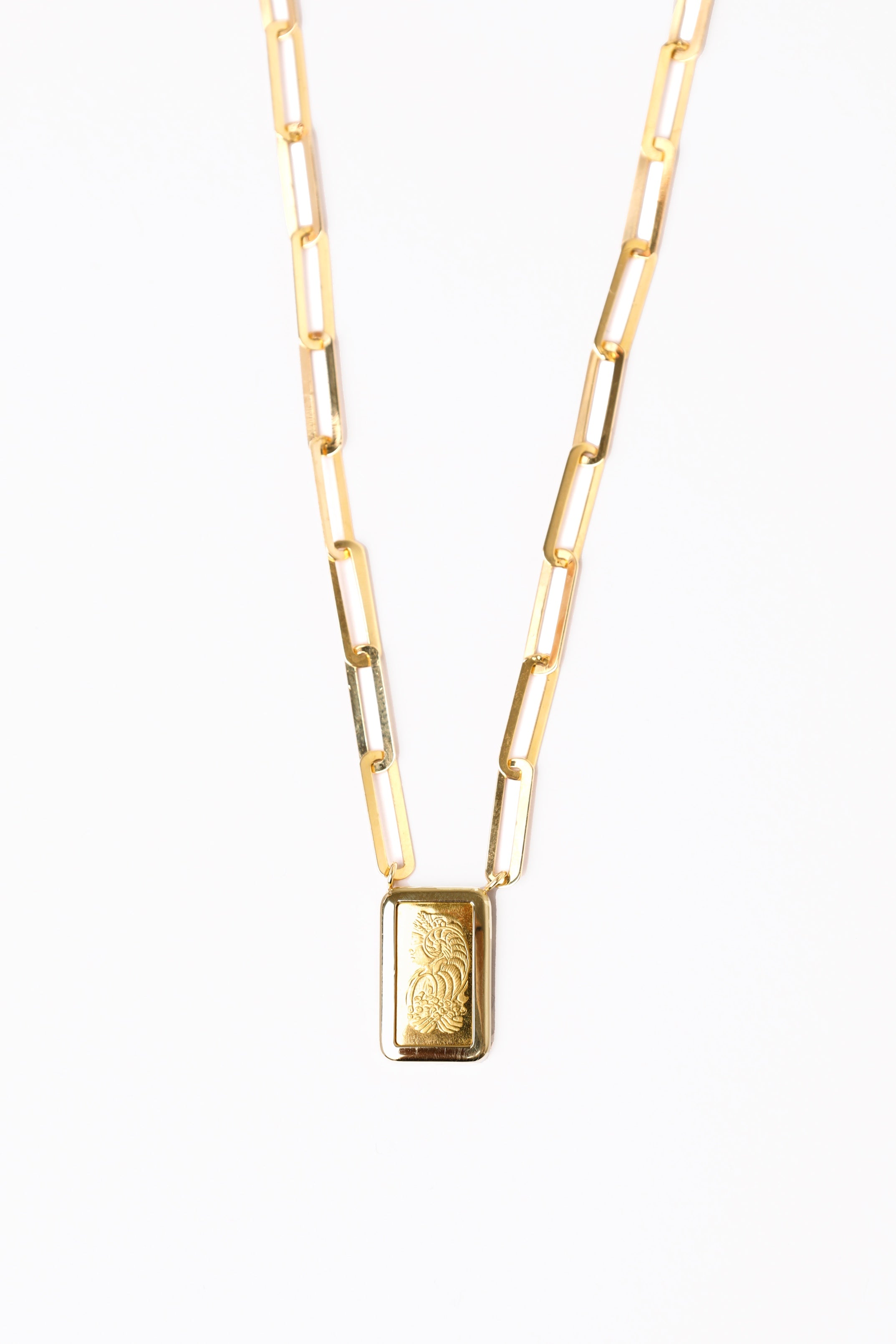 Paperclip Gold Bar Necklace