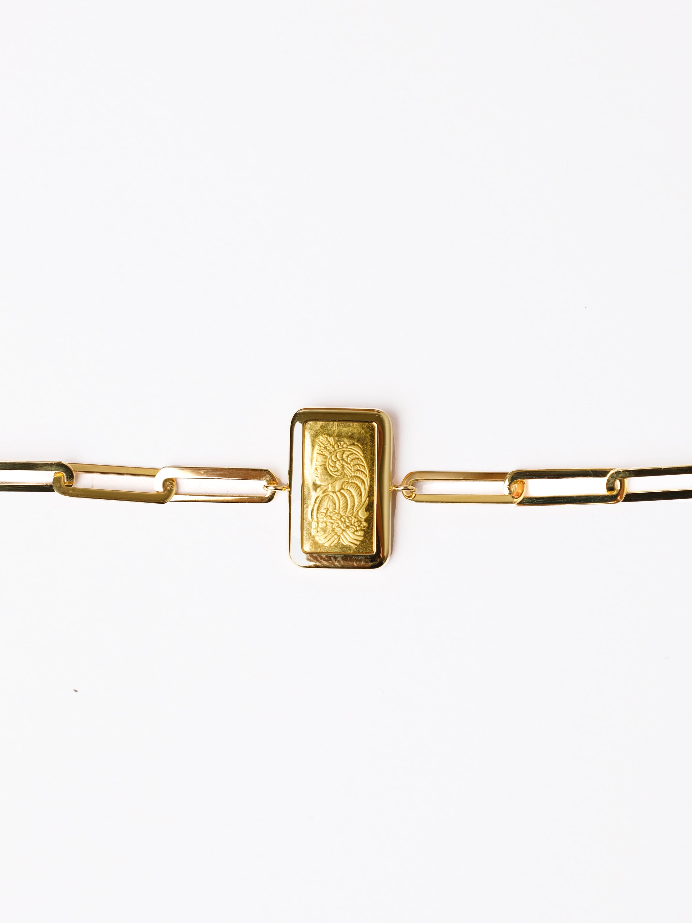 Paperclip Gold Bar Bracelet