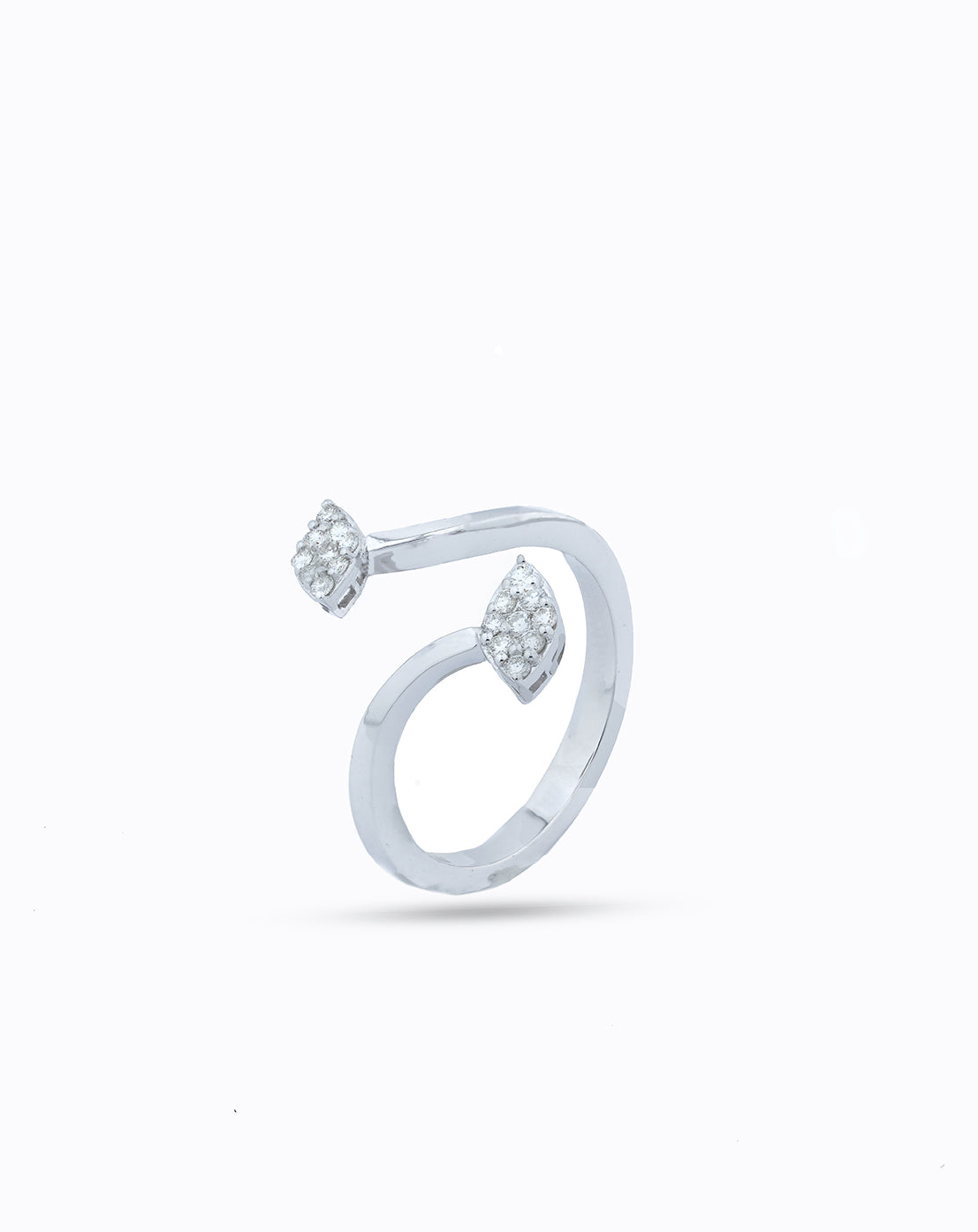 Double Diamond Row Stackable Ring