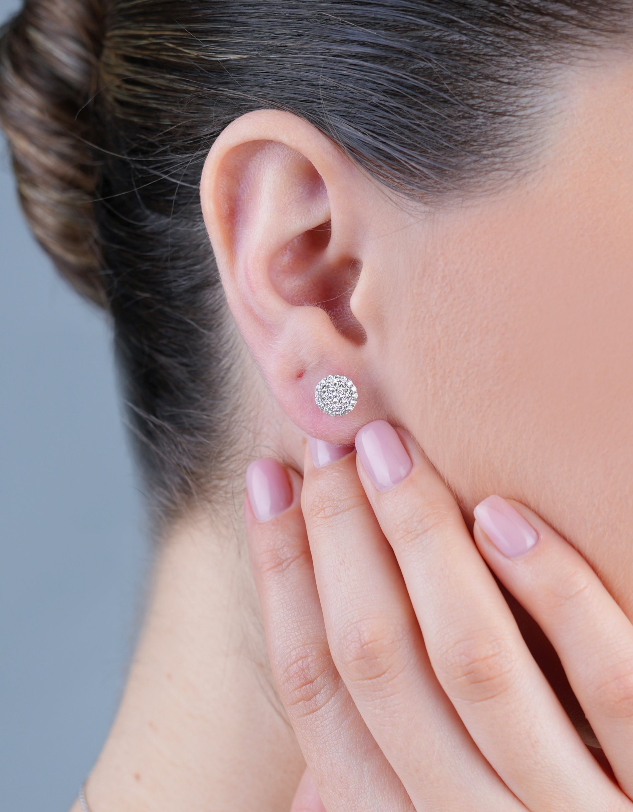 Round Illusion Diamond Studs