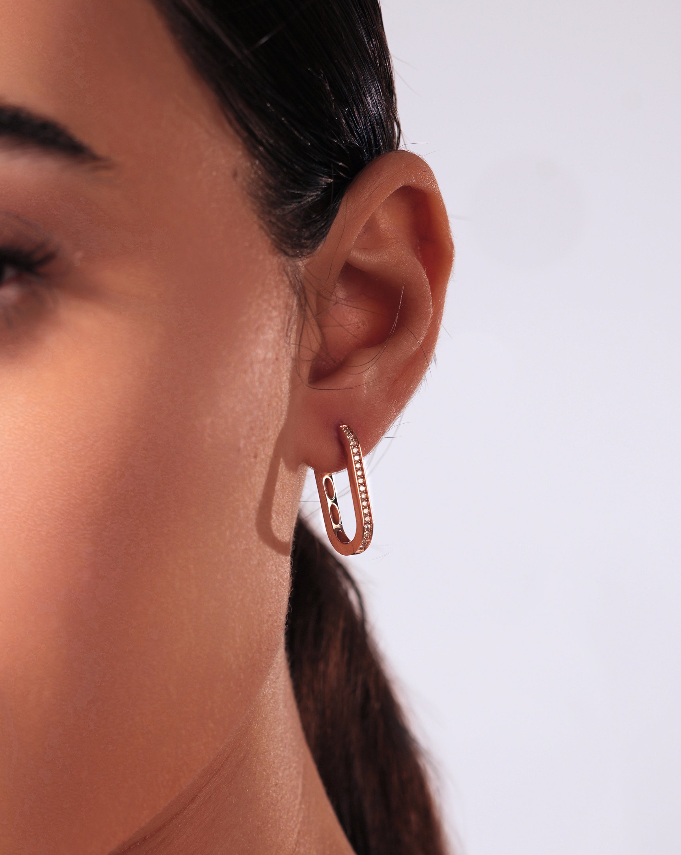 RECTANGLE DIAMOND HOOPS