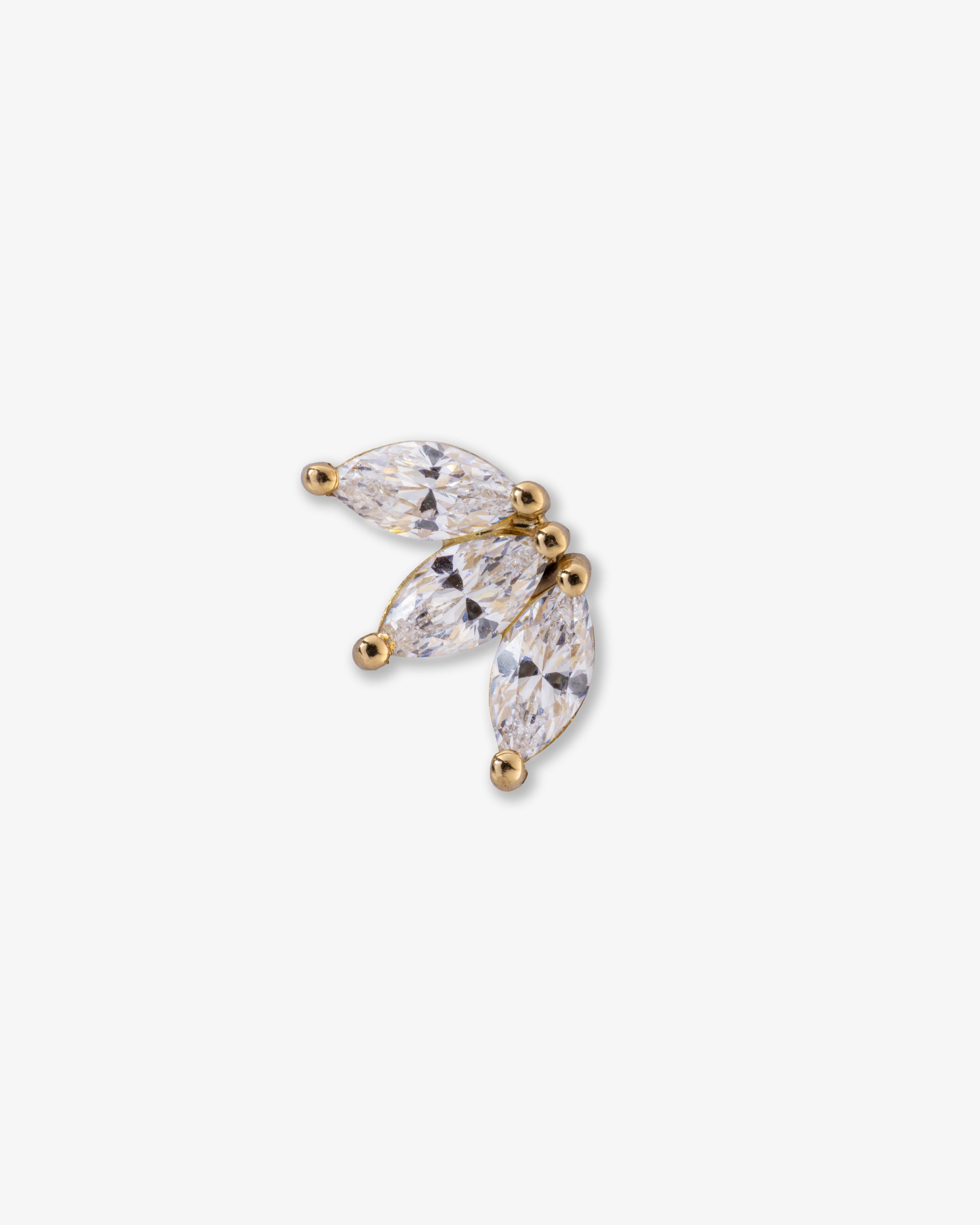 Diamond Triple Marquise Stud