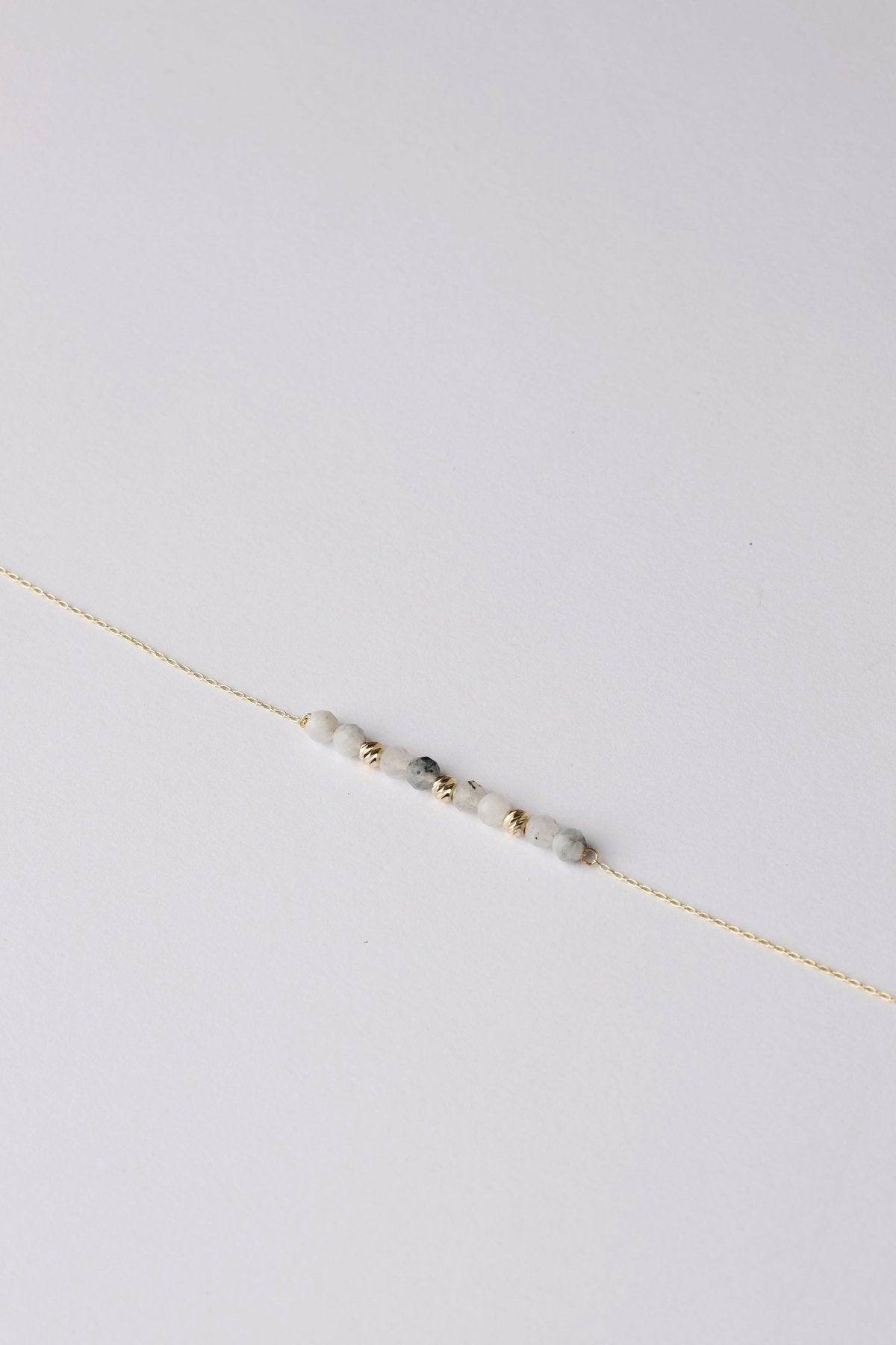Black & White Beaded Bracelet - Aurel Gold