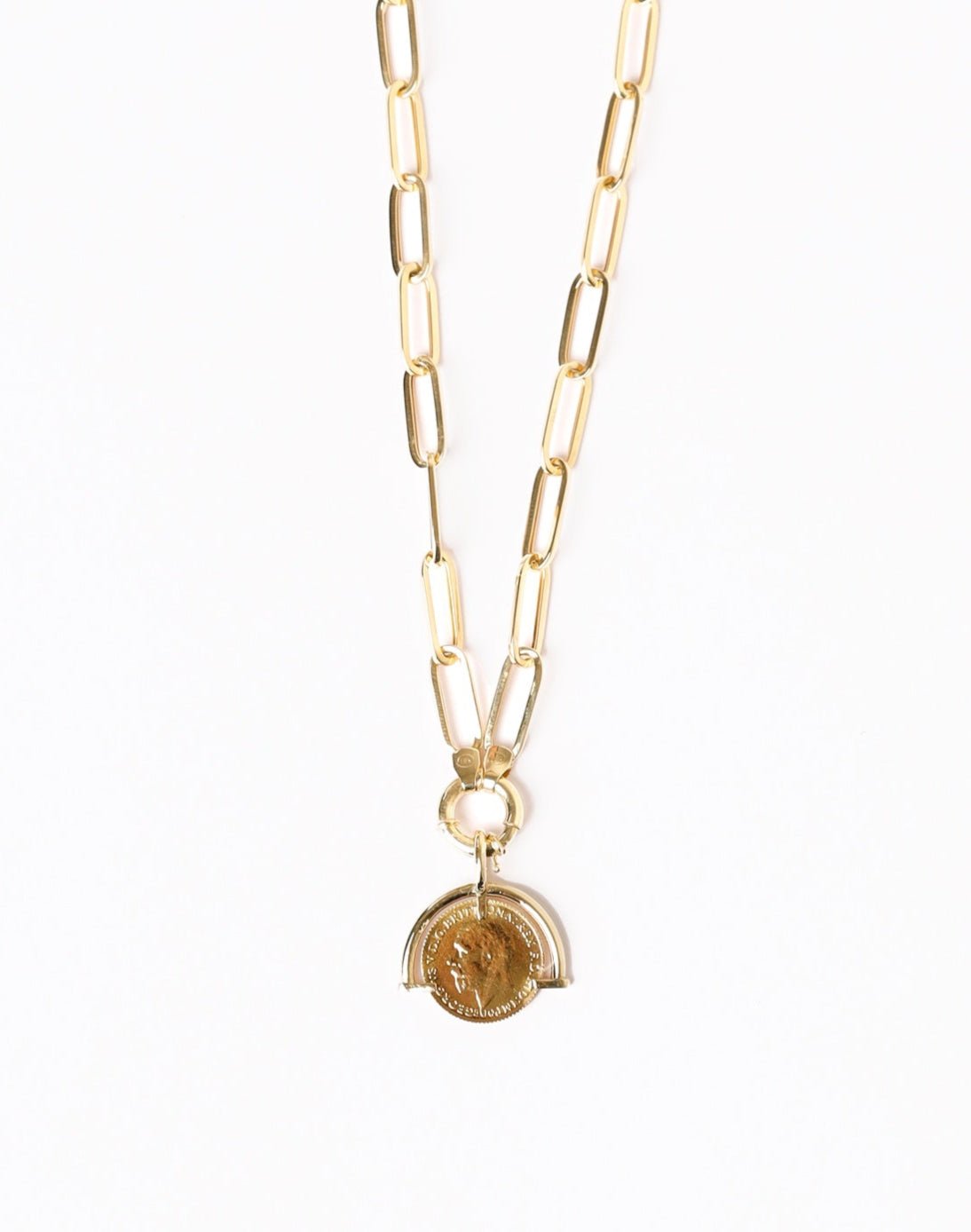 Crowned Lira Necklace - Aurel Gold