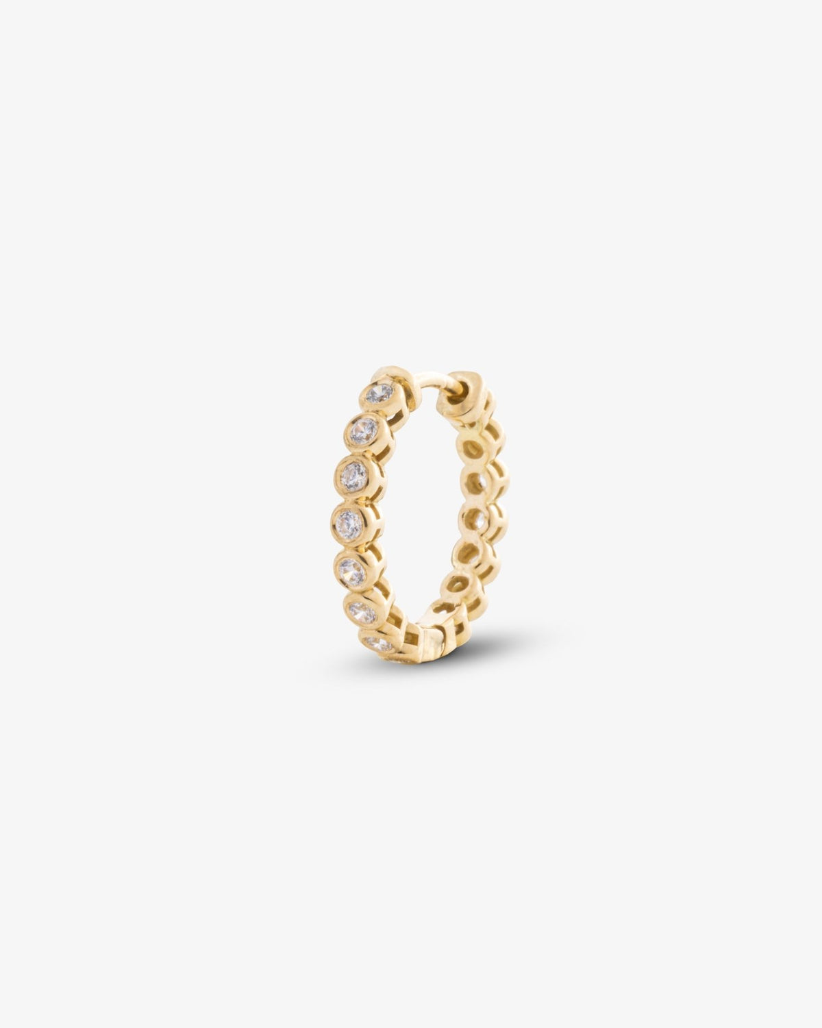 Diamond Bezel Huggie - Medium - Aurel Gold