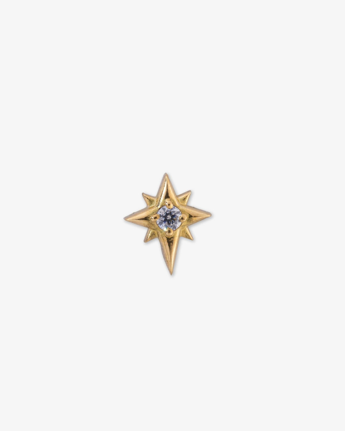 Diamond Compass Star Stone Stud - Aurel Gold
