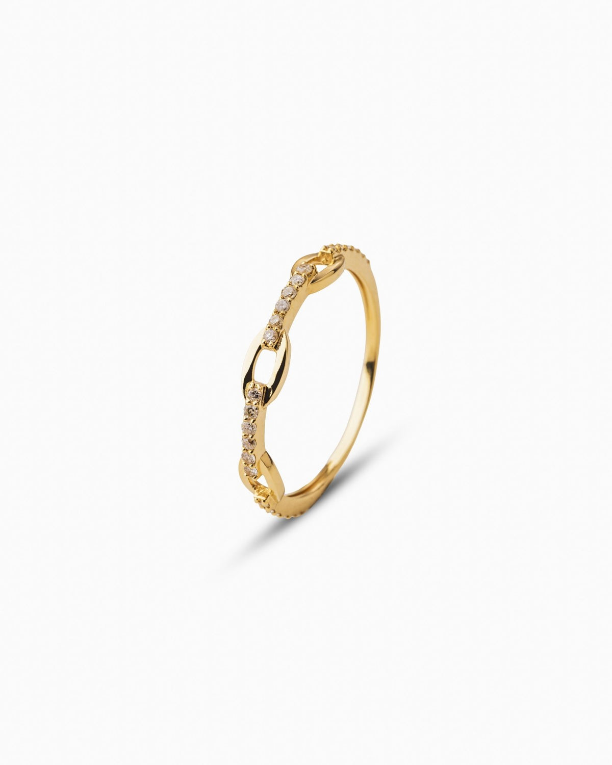 Diamond Link Ring - Aurel Gold