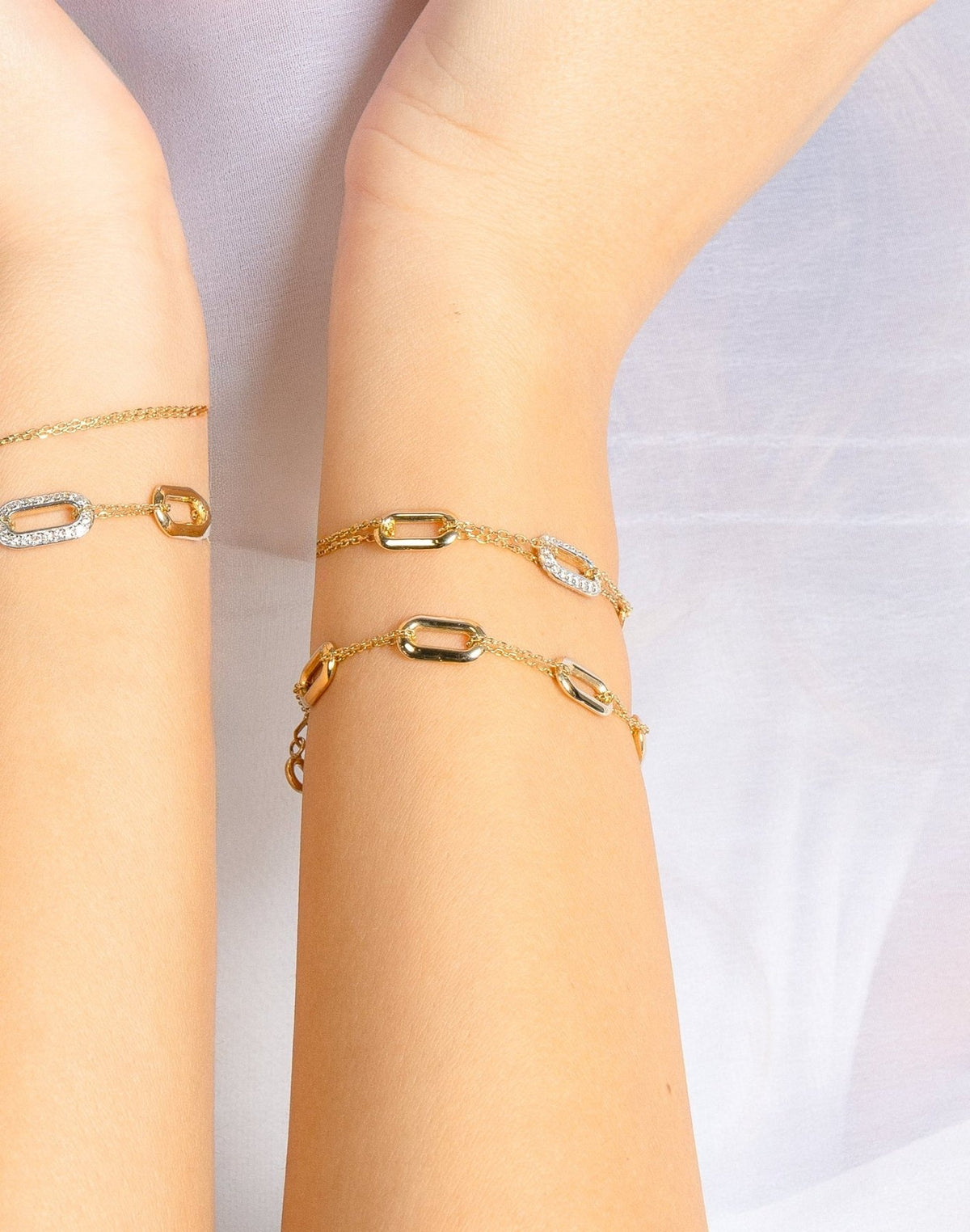 Diamond Trinity Bracelet - Aurel Gold