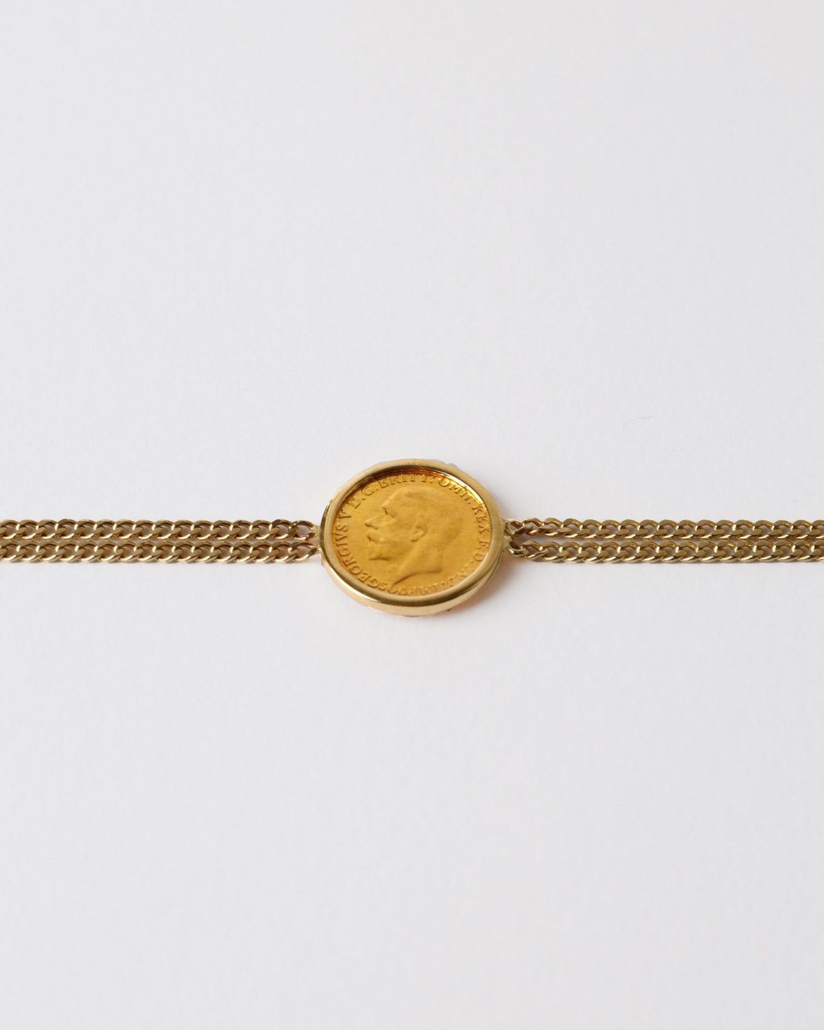Double Curb Chain Lira Bracelet - Aurel Gold