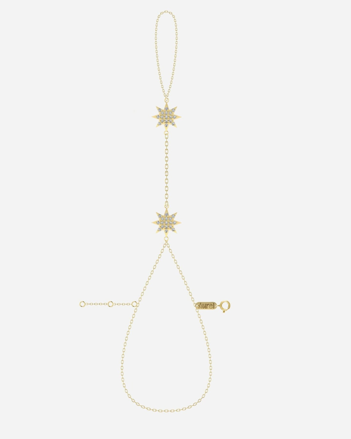 Double Star Hand Chain - Aurel Gold