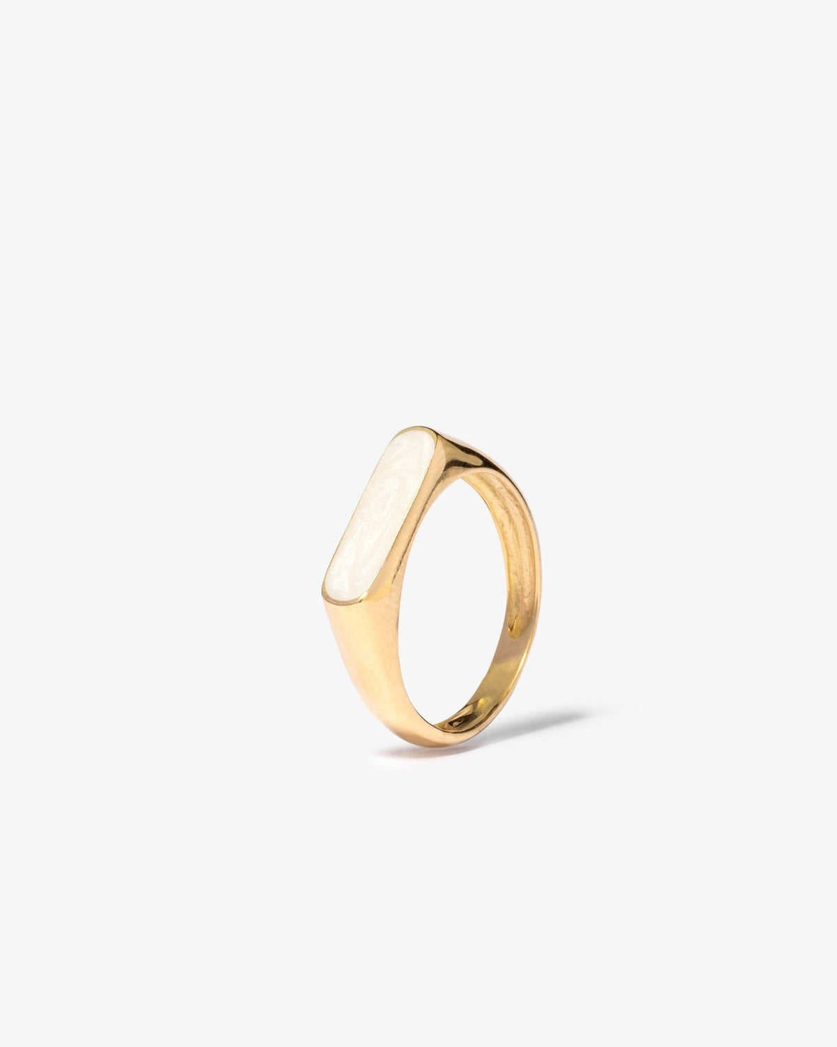Enamel Bar Signet - Aurel Gold