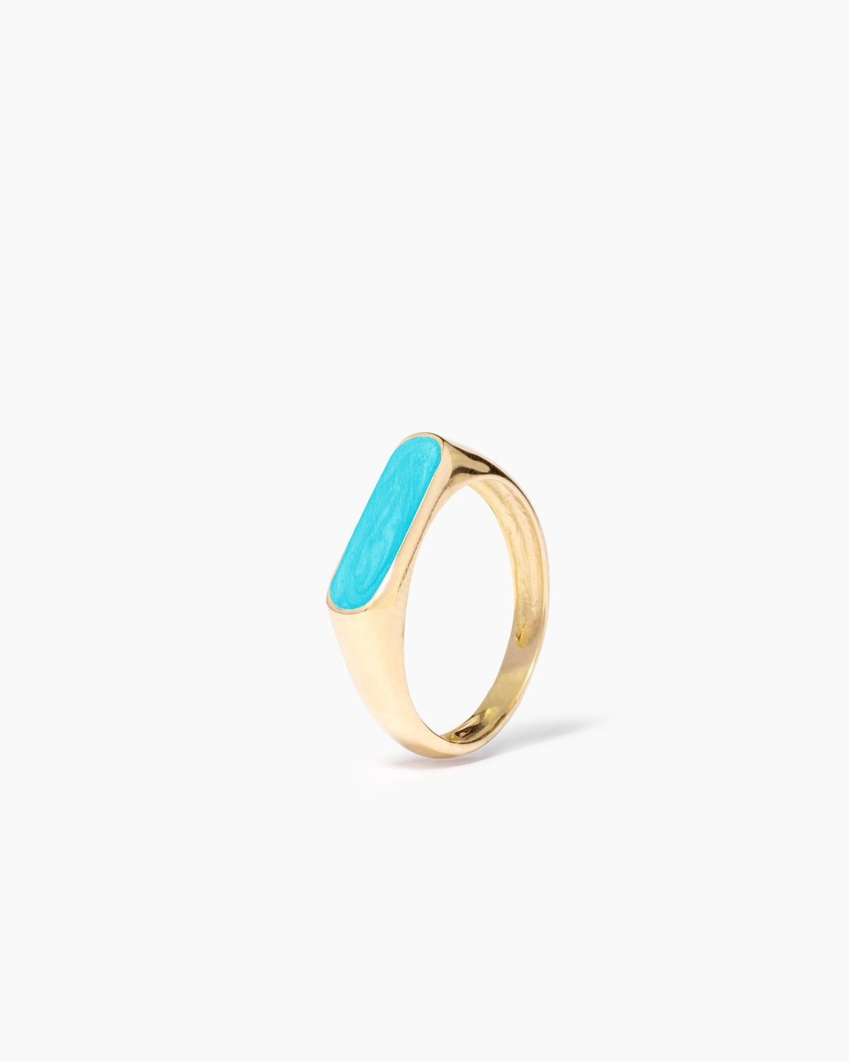 Enamel Bar Signet - Aurel Gold