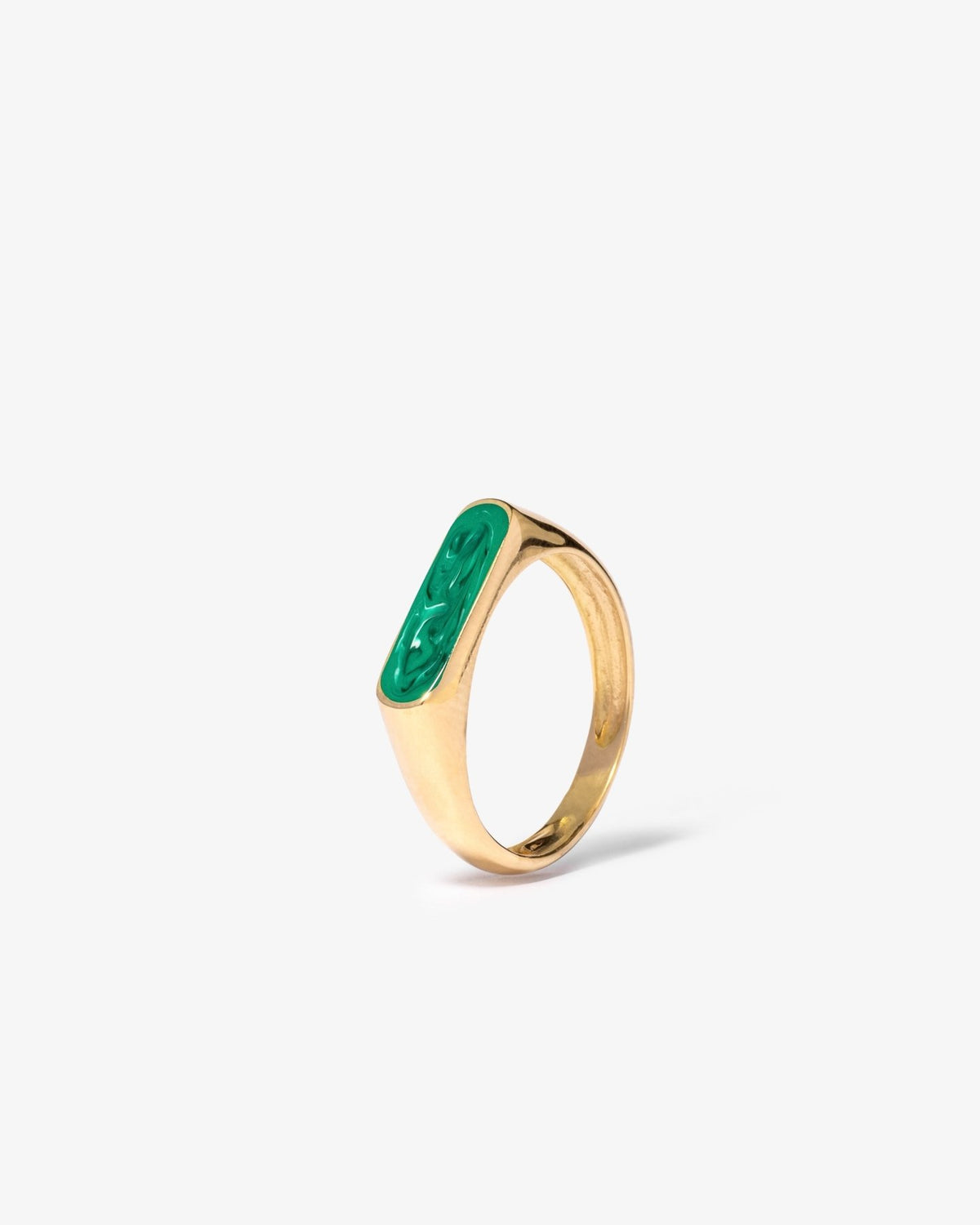 Enamel Bar Signet - Aurel Gold