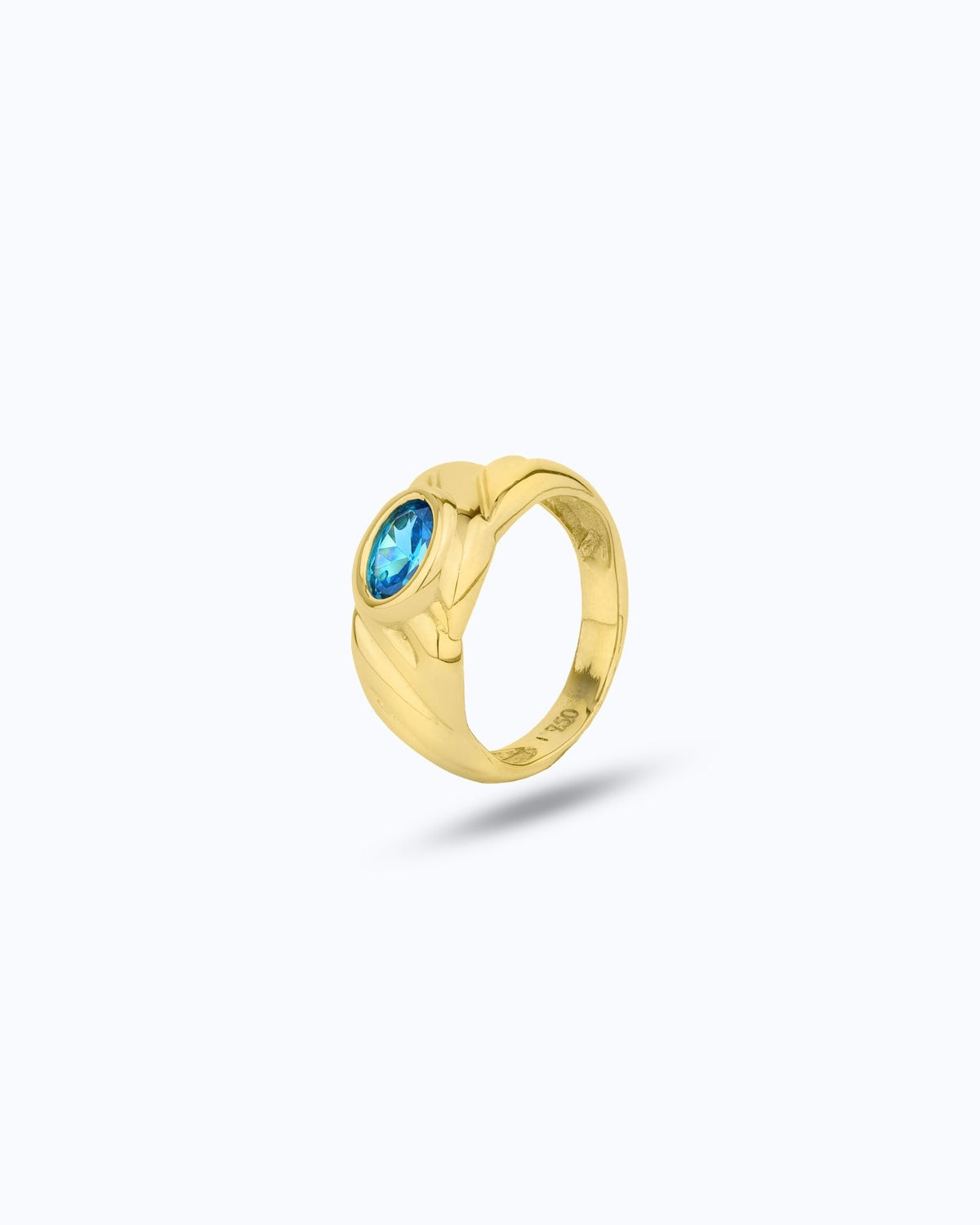 Eternal Oval Ring - Blue Topaz - Aurel Gold
