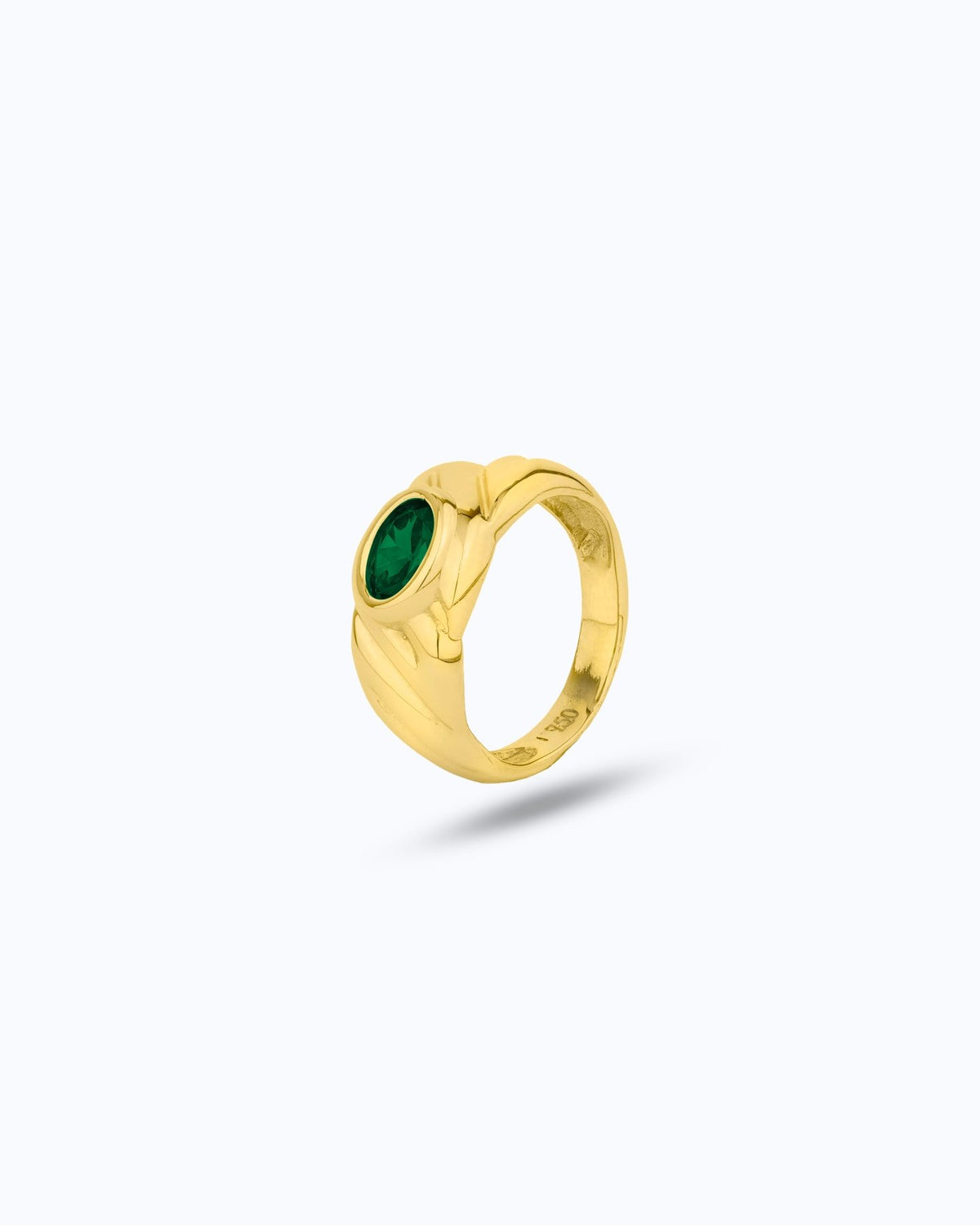 Eternal Oval Ring - Emerald - Aurel Gold