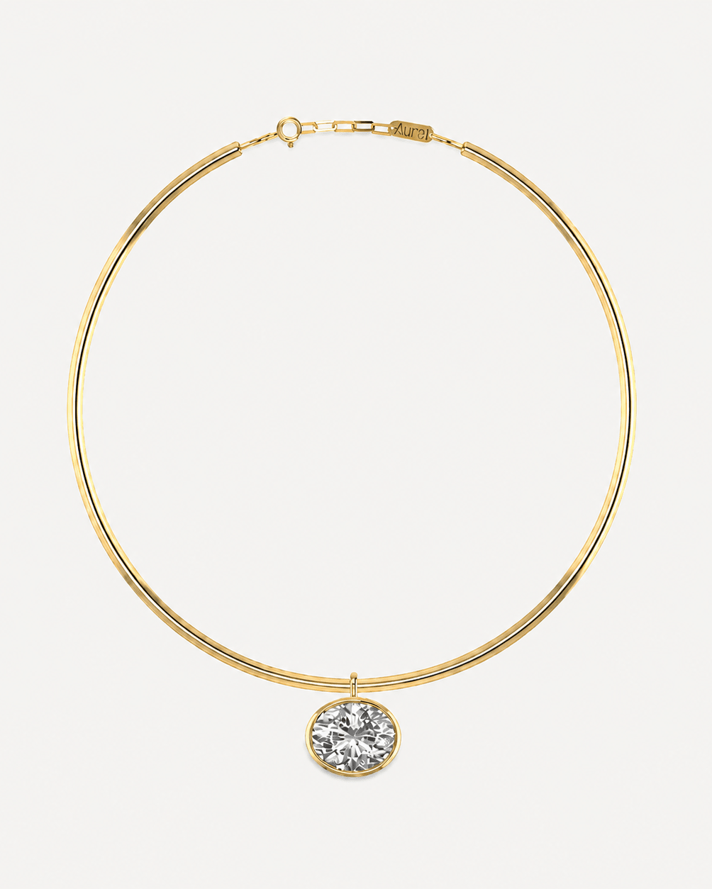 Horizontal Oval Choker - Aurel Gold