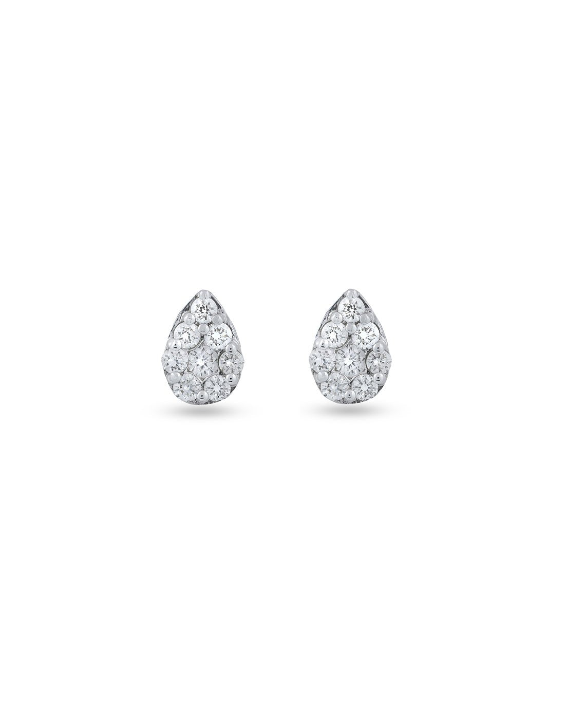 Large Pear Shape Illusion Diamond Earrings - Aurel Gold