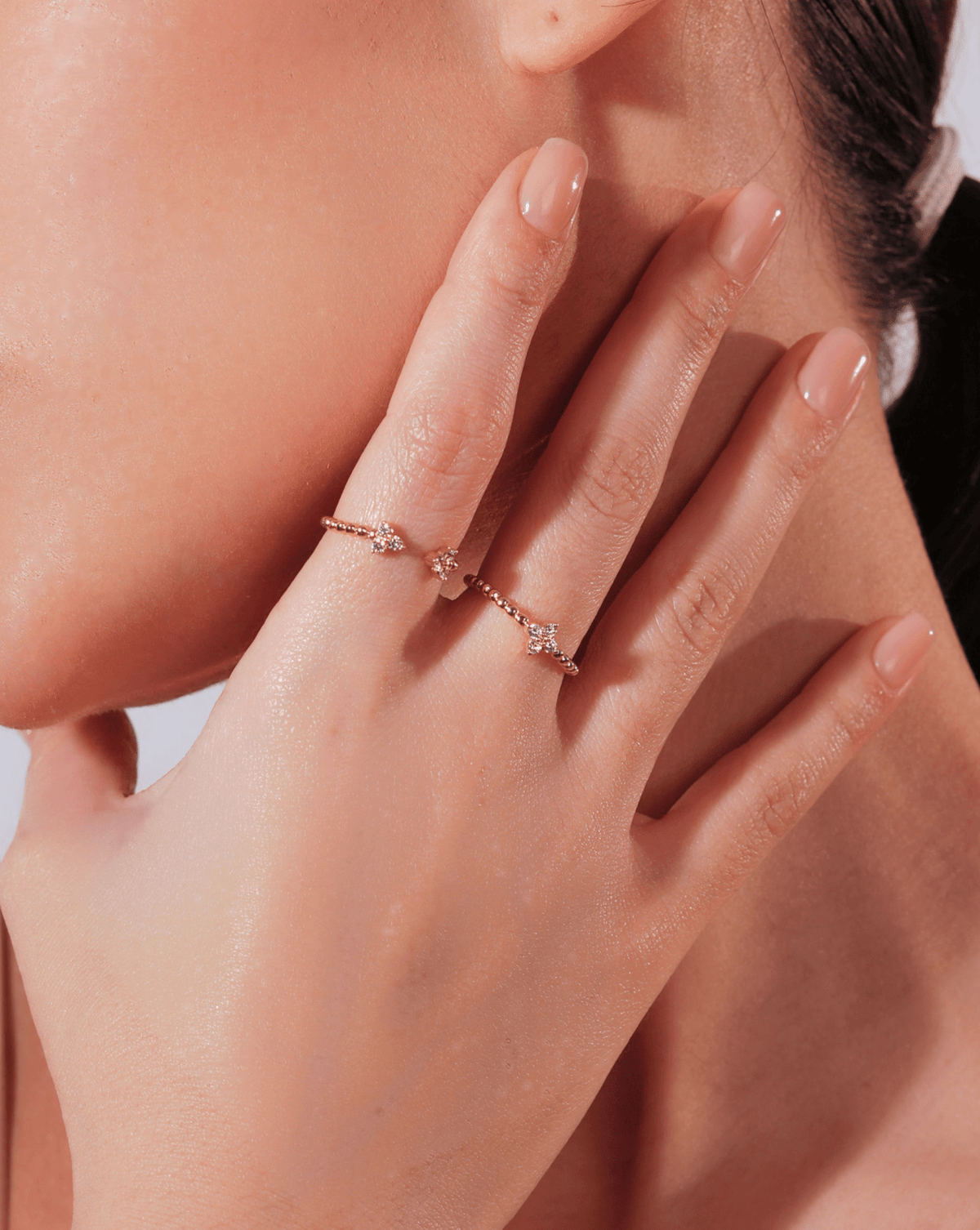 Lotus Bubble Diamond Ring - Aurel Gold