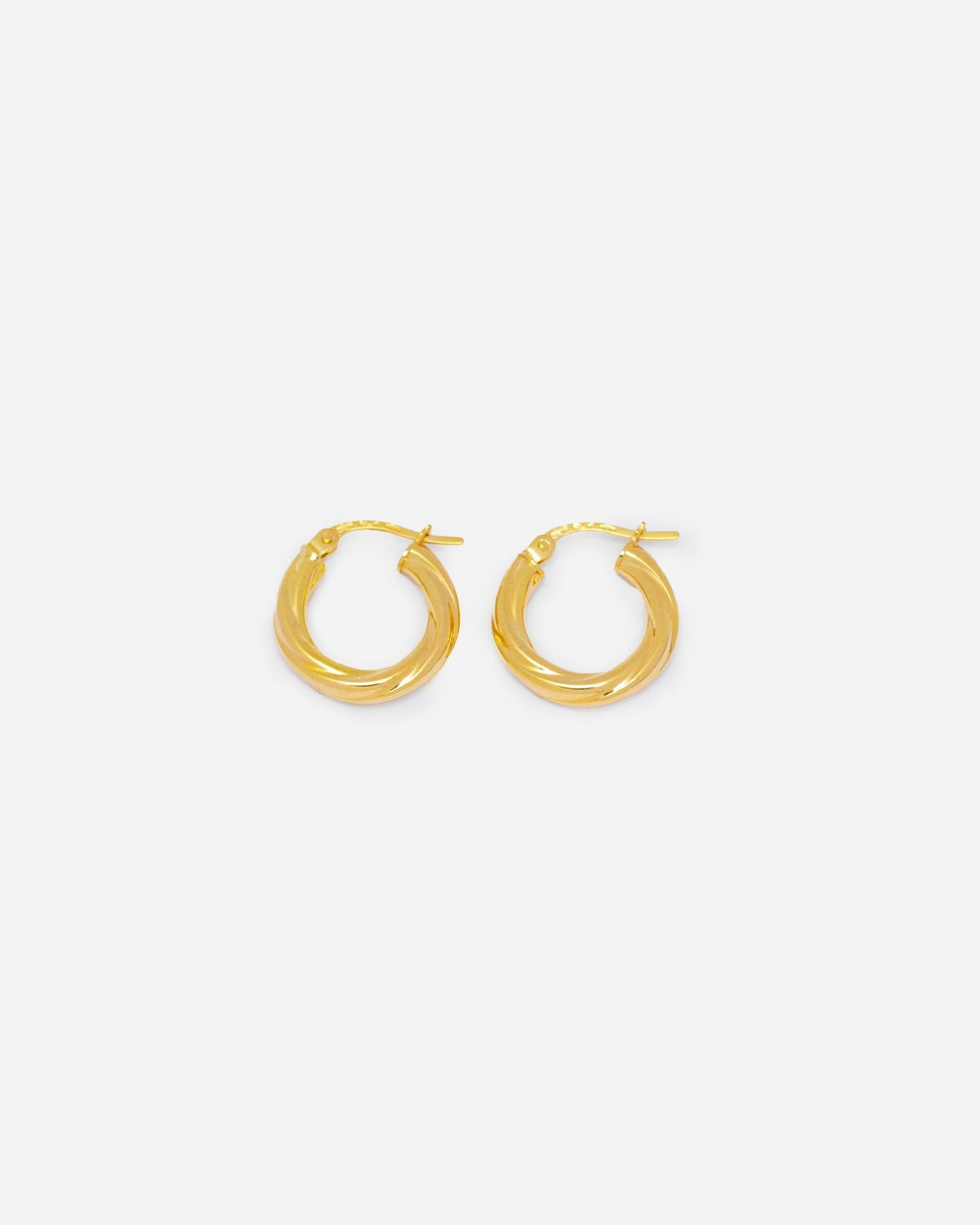 Lunar Hatched Loop Earrings - Aurel Gold