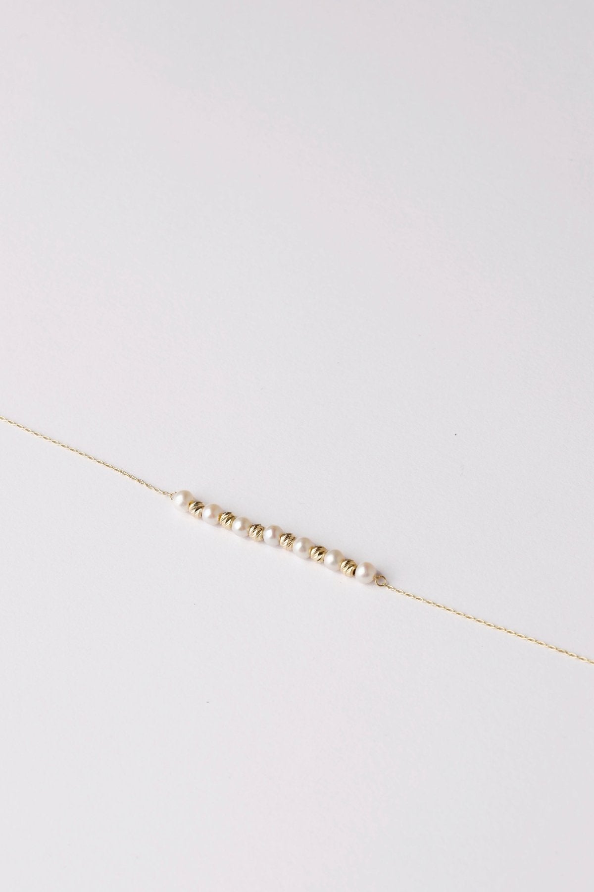 Mini Multi Pearl Station Bracelet - Aurel Gold