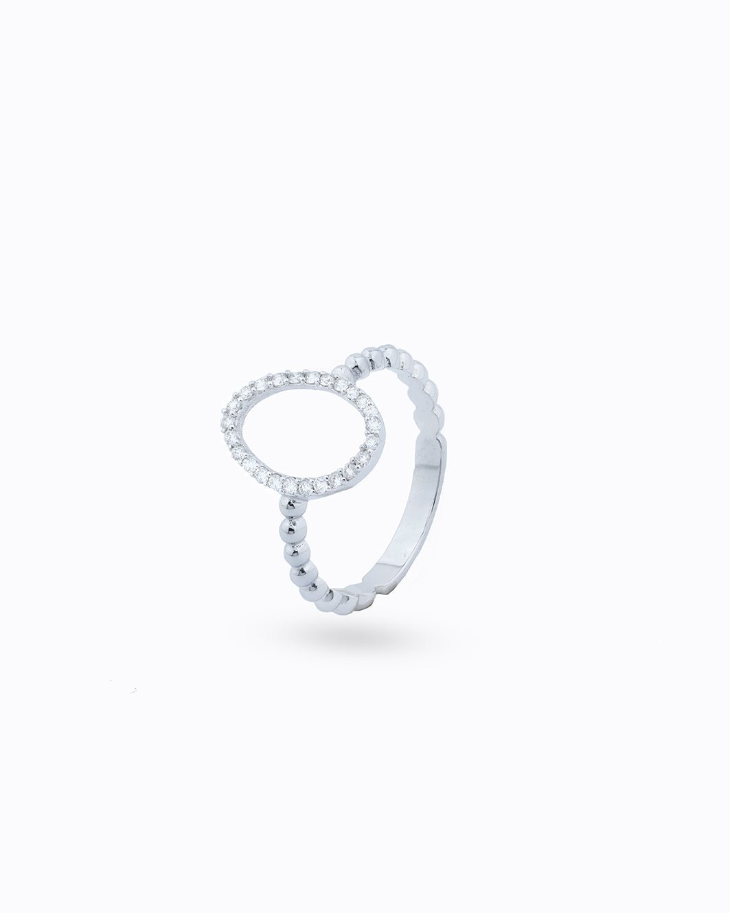 Oval Diamond Stackable Ring - Aurel Gold