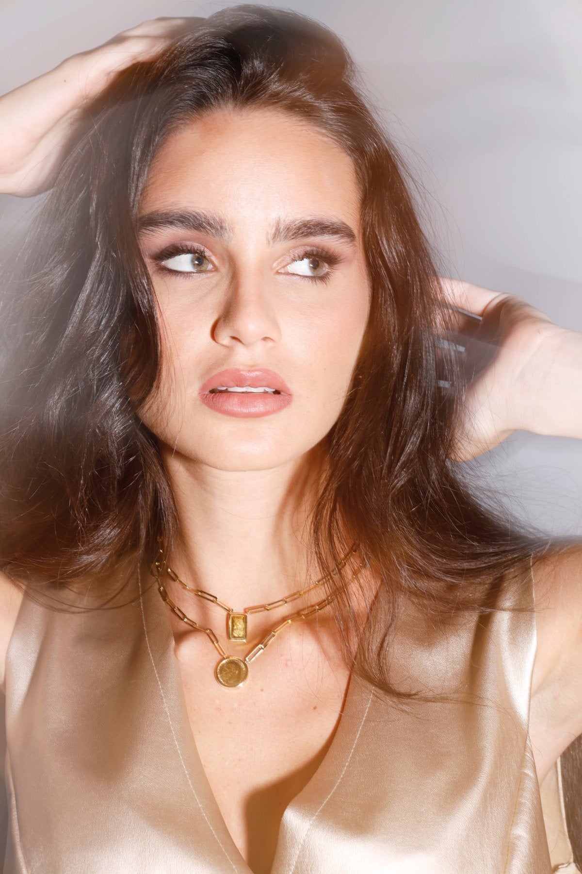 Paperclip Gold Bar Necklace - Aurel Gold