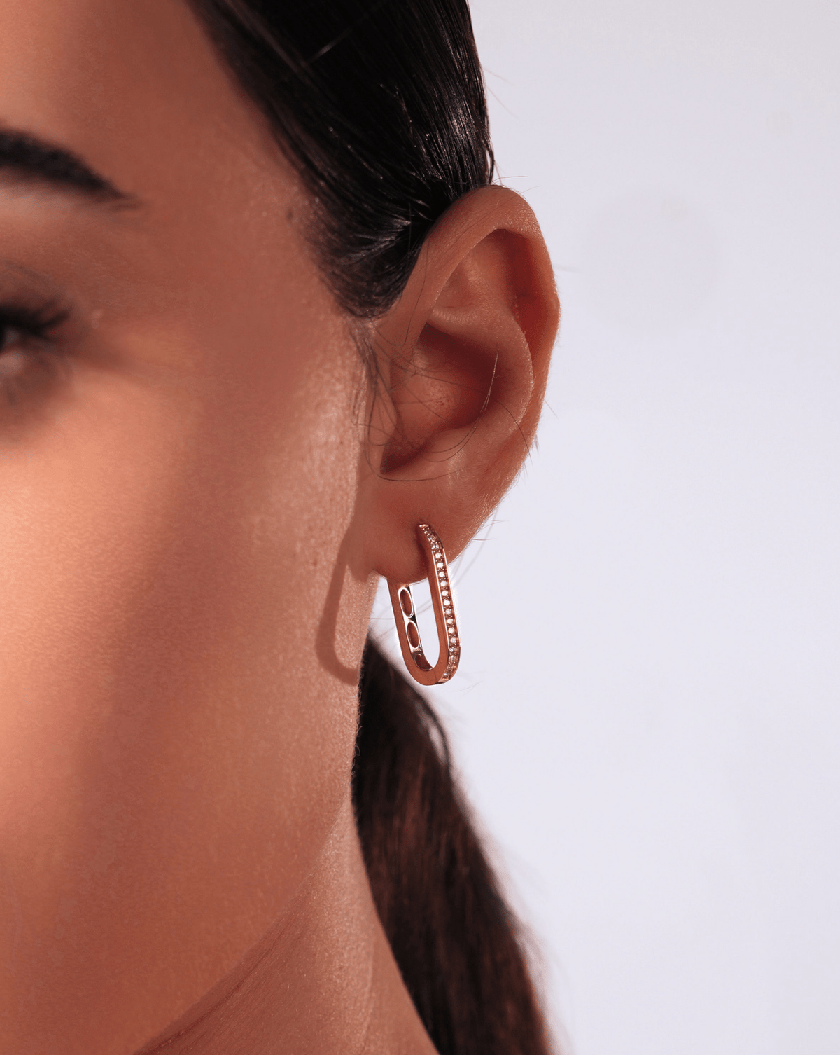 Rectangle Diamond Hoops - Aurel Gold